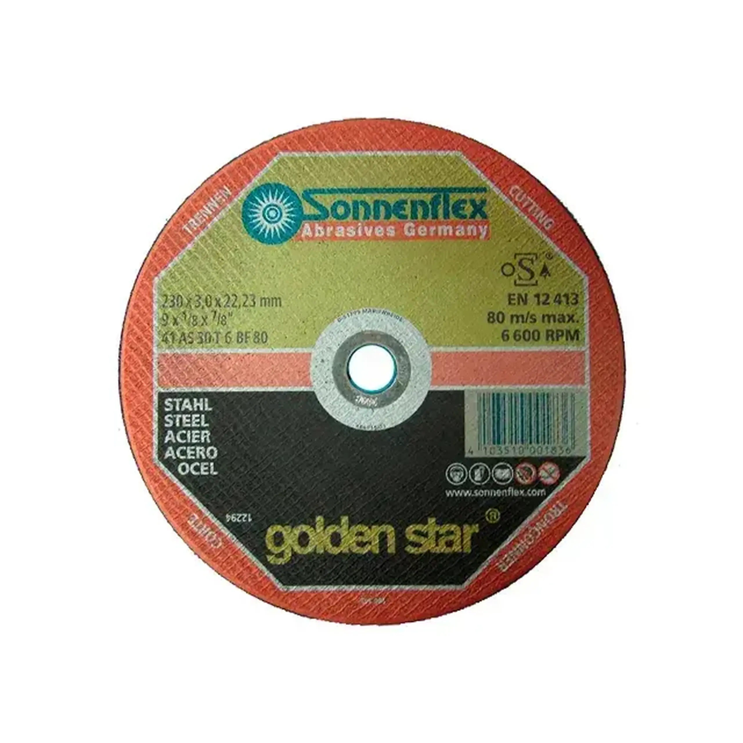 Disc de tăiat pentru oţel GOLDENSTAR 180 * 22.23 mm Sonnenflex - Diametru 180 *