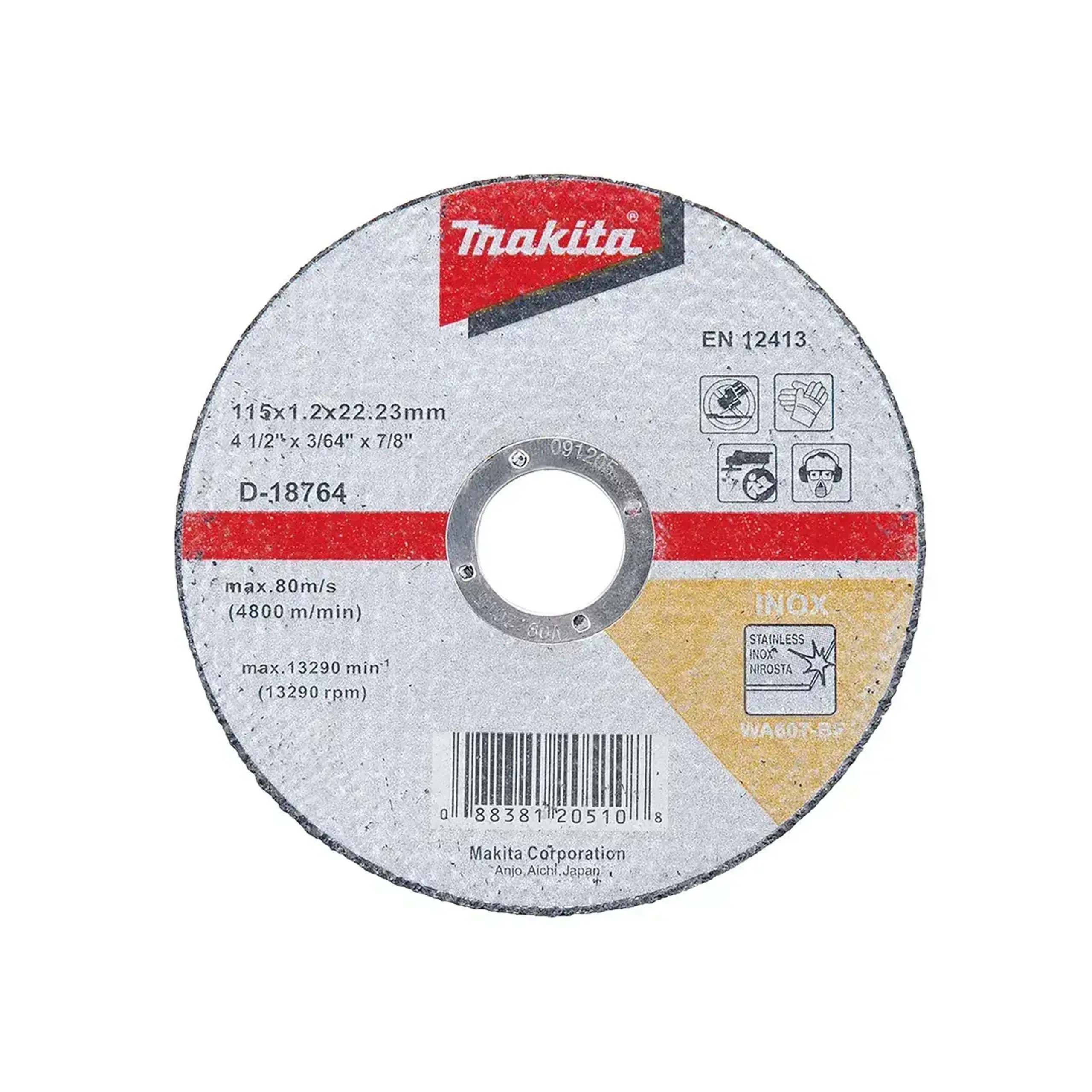 Disc de tăiat pentru inox 115 * 22.23 mm Makita - Diametru 115 *
