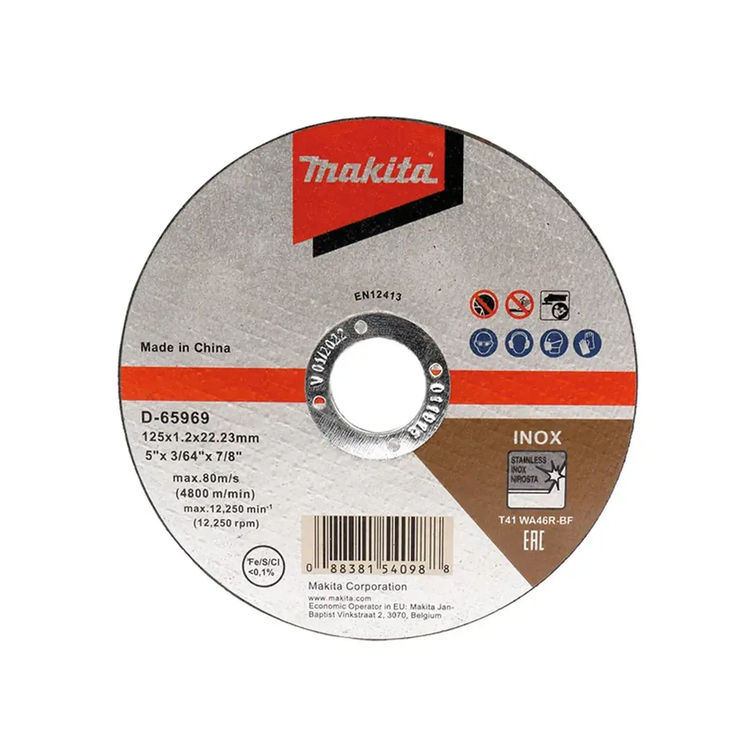 Disc de tăiat pentru inox WA46R 125 * 22.23 mm Makita