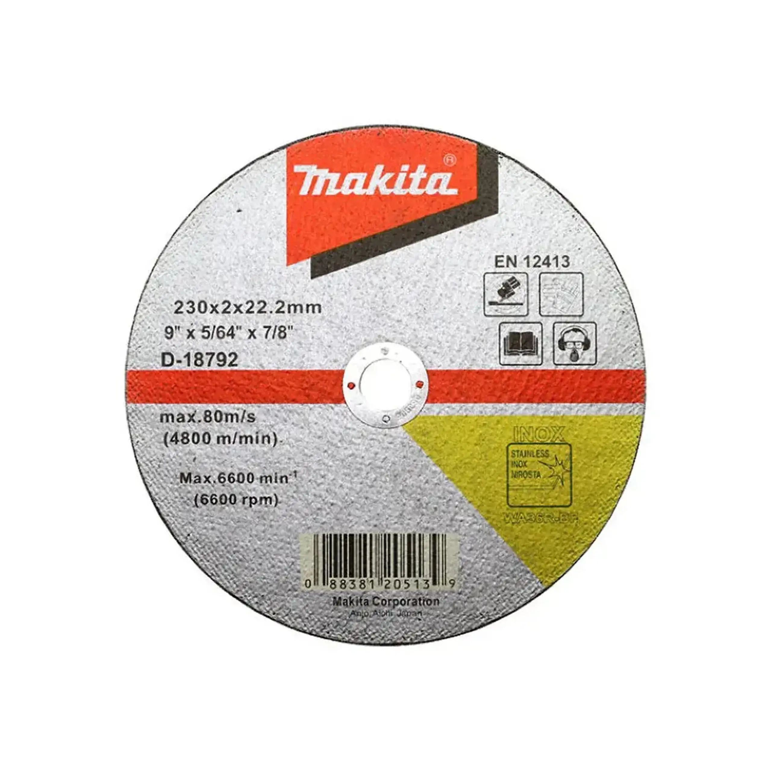 Disc de tăiat pentru inox 115 * 22.23 mm Makita - Diametru 230 *
