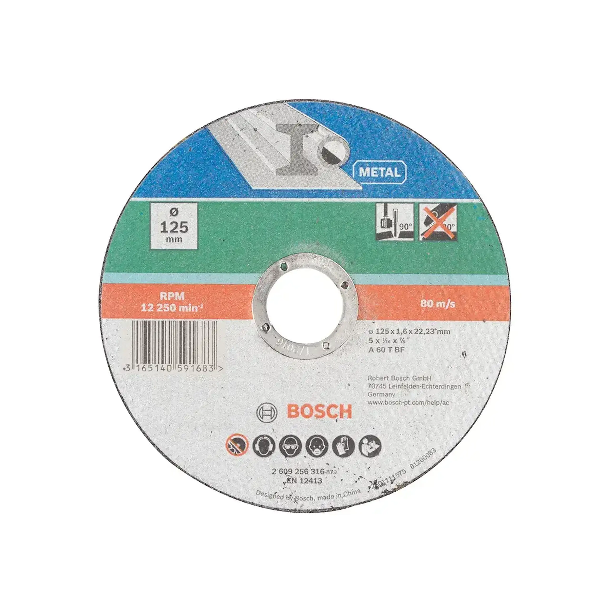 Disc de tăiat pentru metal 125 * 22.23 mm Bosch