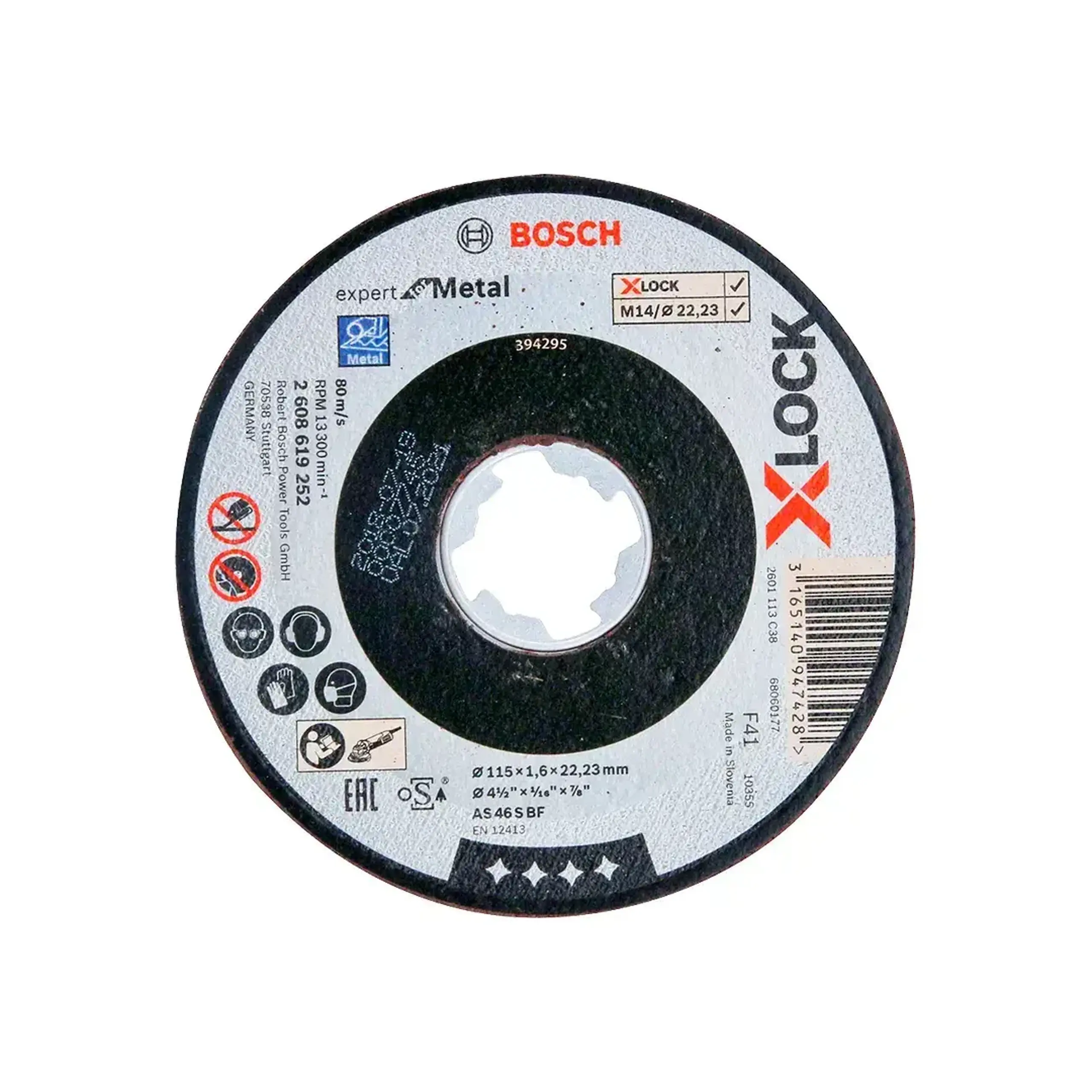 Disc de tăiat pentru metal X-Lock 115 * 22.23 mm Bosch - 1.6 mm (L x W x H x Ø) 115 *