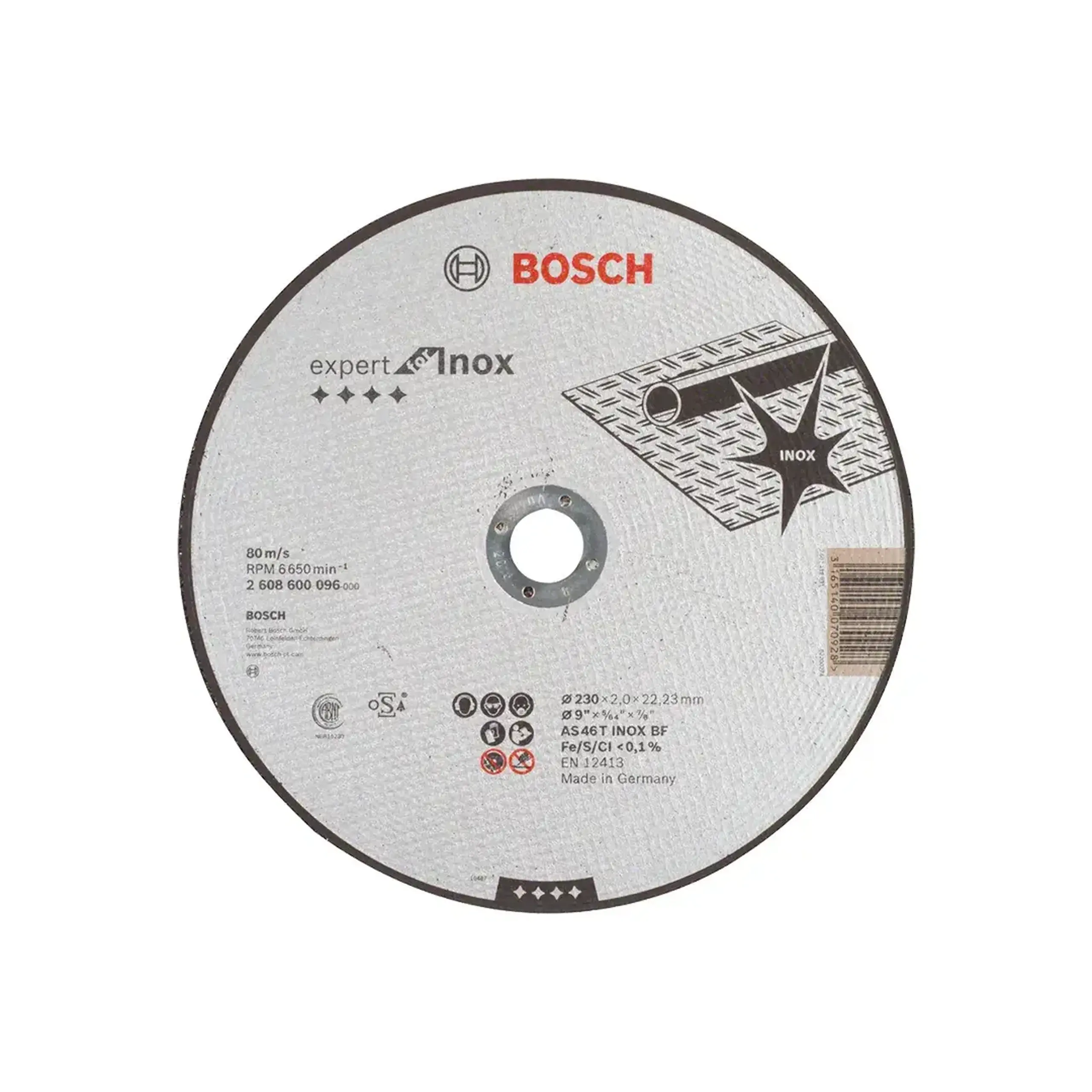 Disc de tăiat pentru inox 115 * 22.23 mm Bosch - 2 mm (L x W x H x Ø) 230 *