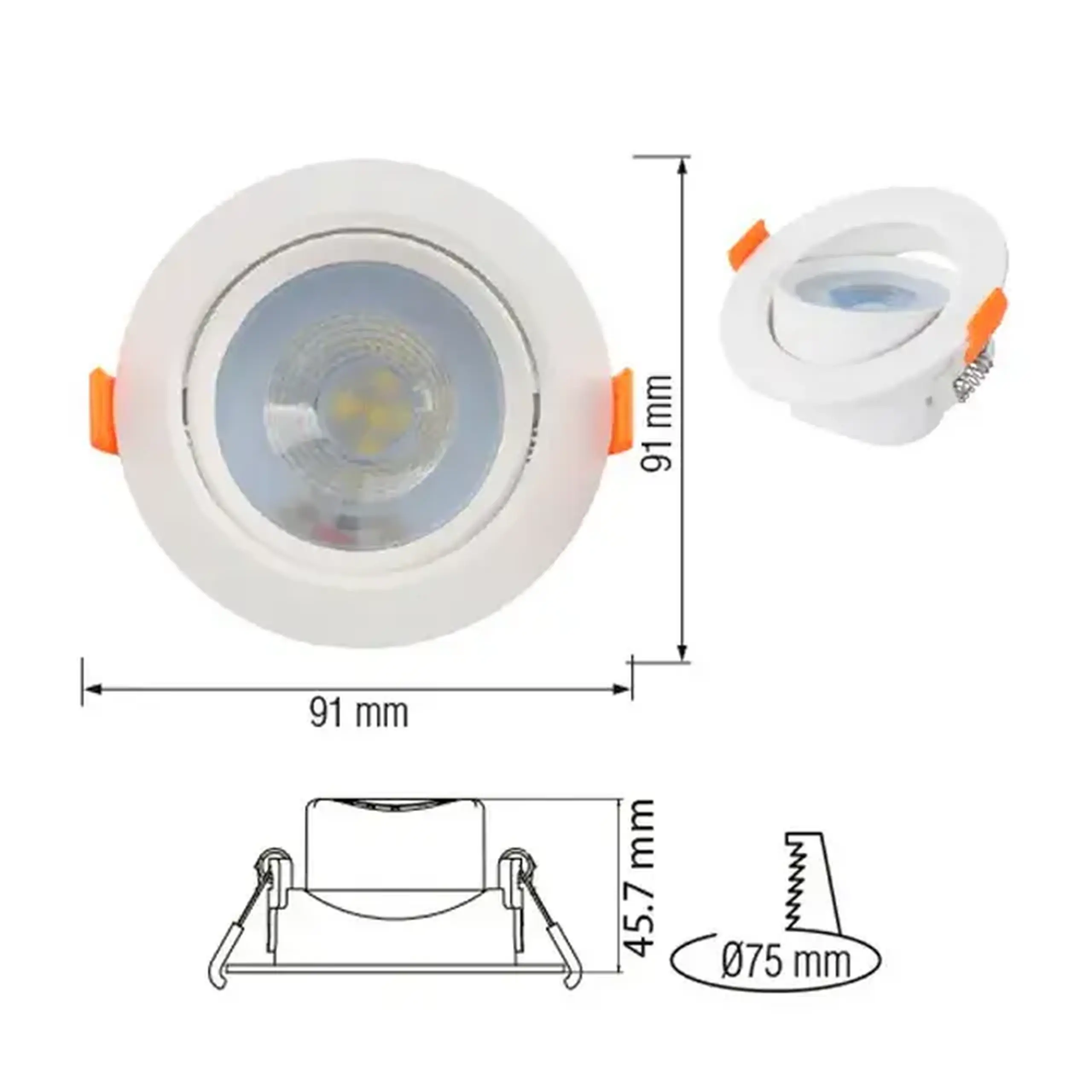 Felinar LED NORA-5 5 W SMD 6400 K 220 - 240 V IP20 Horoz - Alb 520 lm (lm)