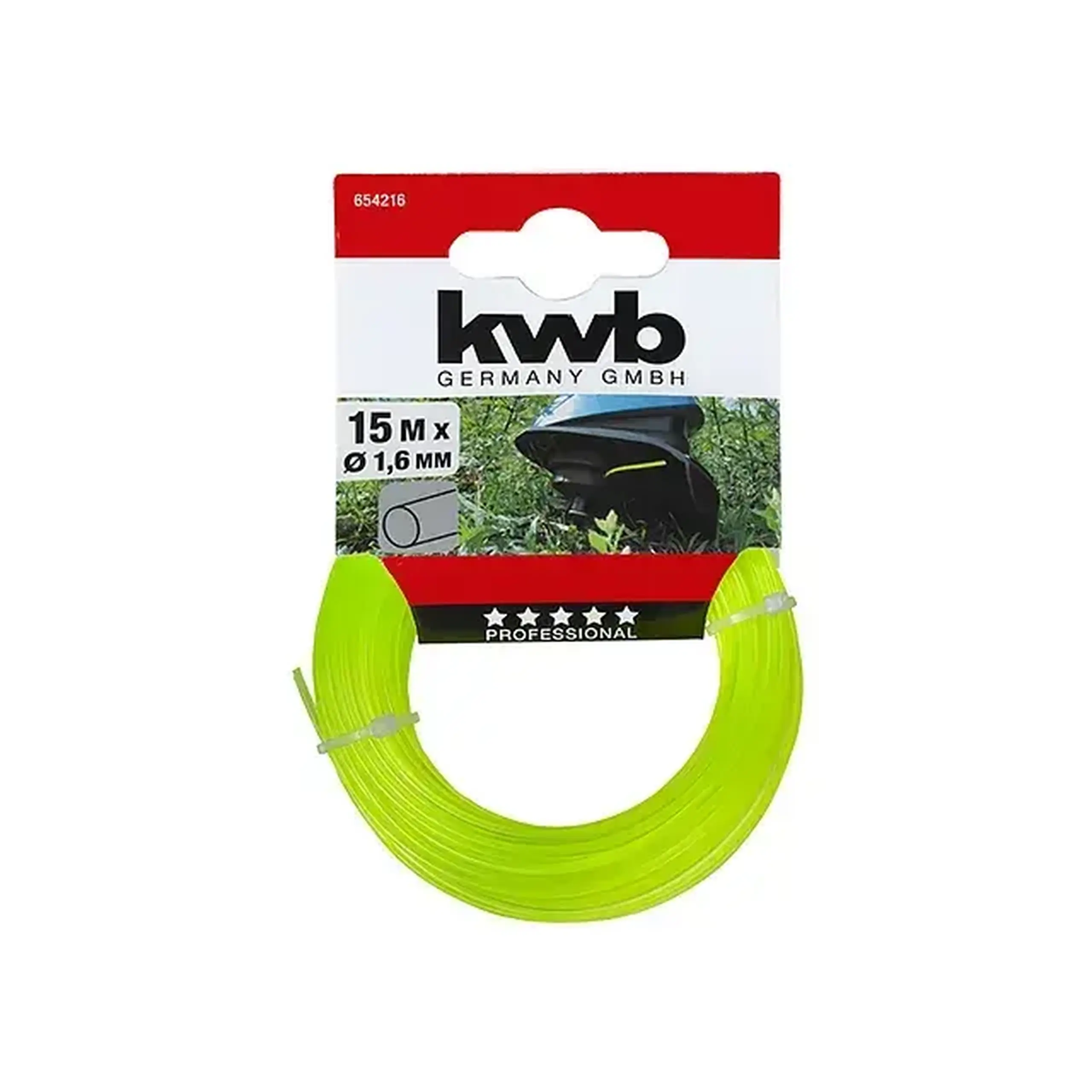 Fir pentru trimmer PROFI 1.6 mm x 15 m Rotund KWB