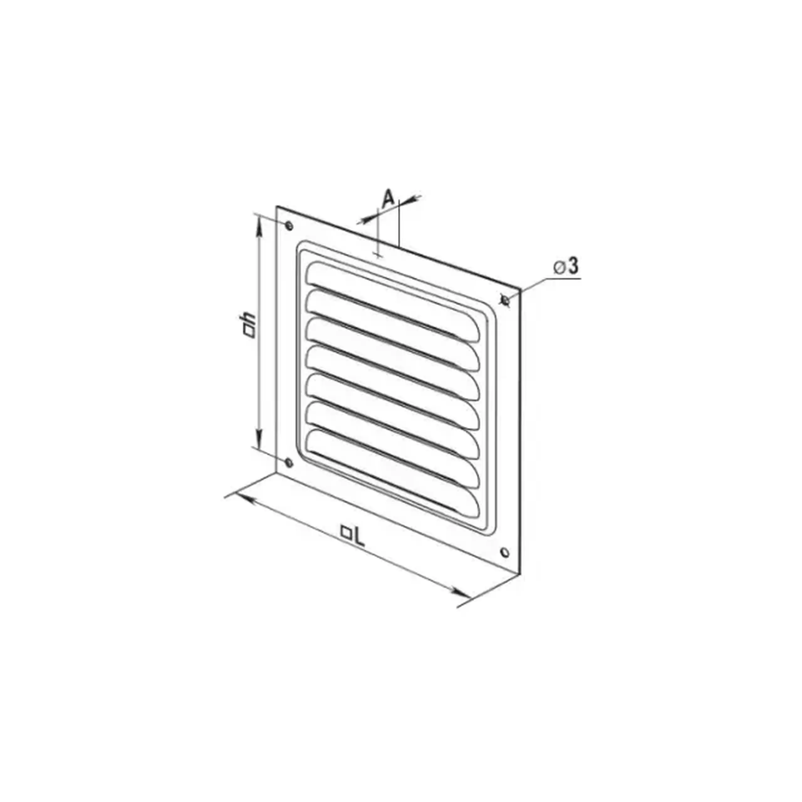 Grilaj de ventilare cu sită WM150 150 x 150 mm Oțel Cafeniu Ventika