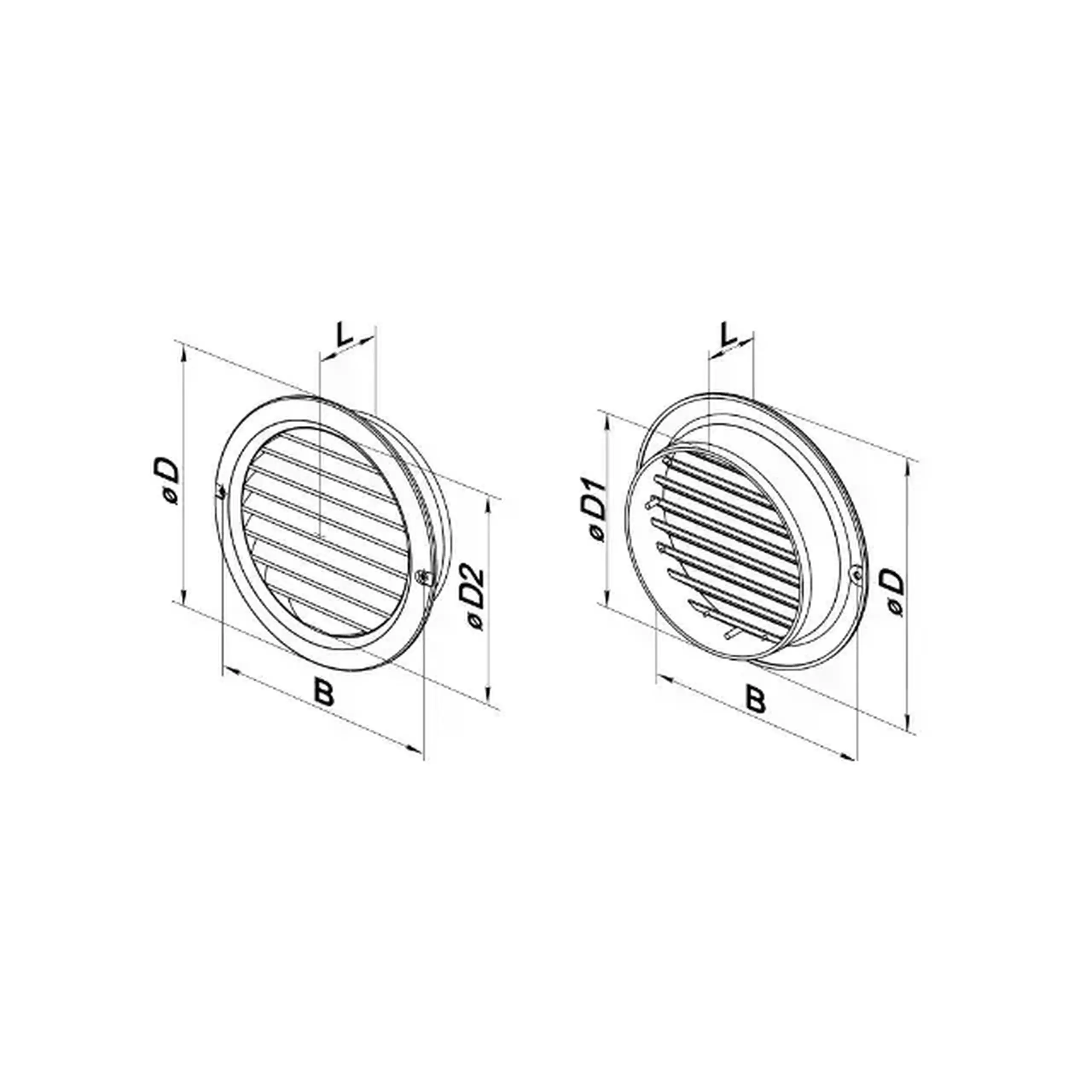Grilaj de ventilare cu sită Ventika MW100 KO 100 mm plastic cafeniu