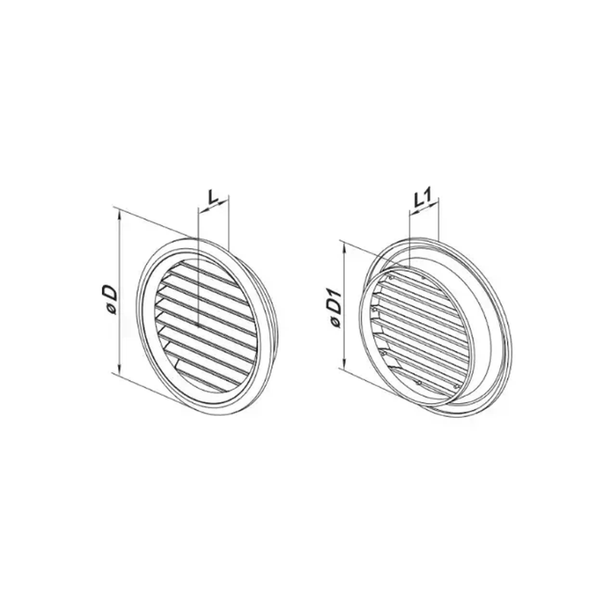 Grilaj de ventilare cu sită Ventika MW80/2 KO 80 mm plastic cafeniu