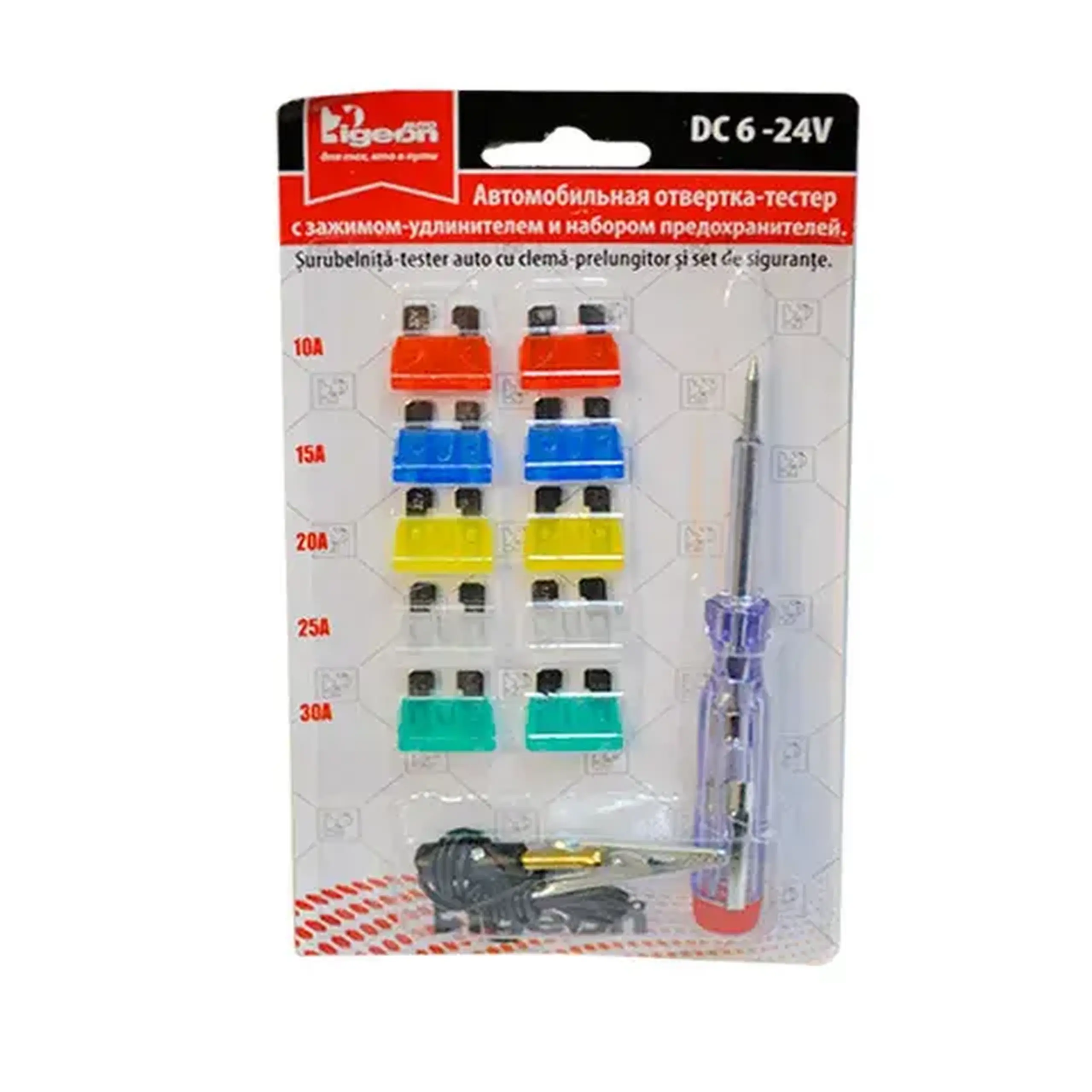 Indicator + set siguranțe Pigeon pentru automobil 6 - 24 V