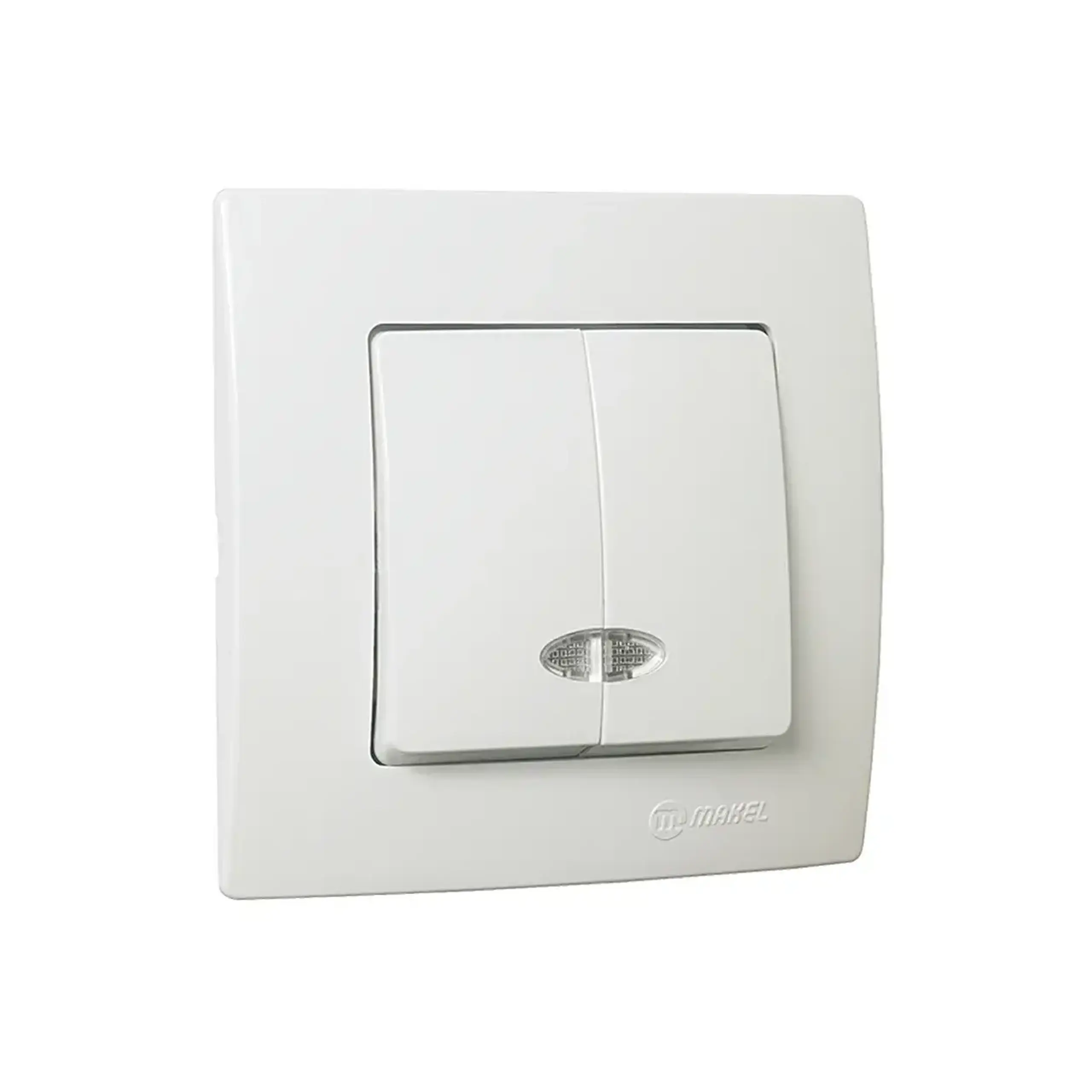 Întrerupător dublu cu indicator LILIUM 10 A 220 - 240 V alb Makel - Culoare Alb