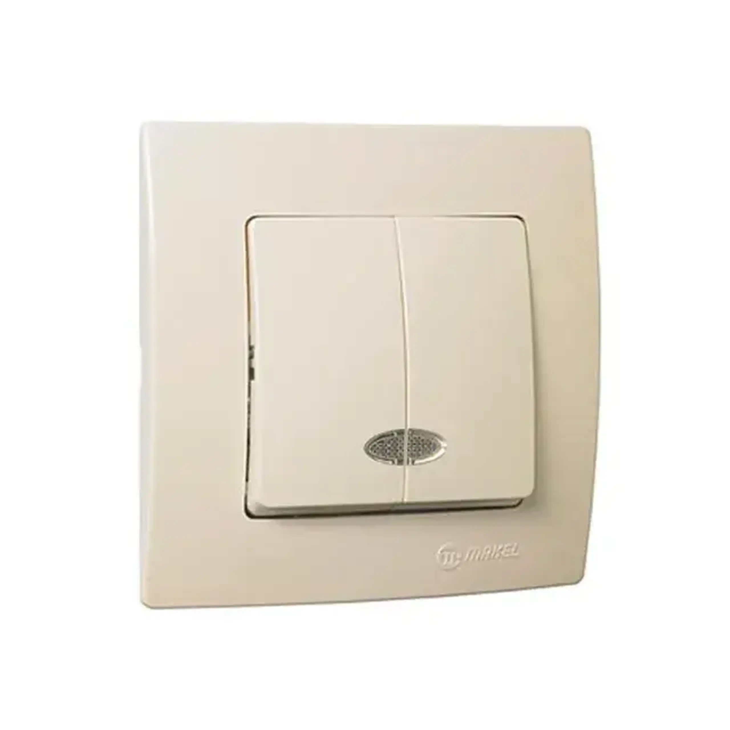 Întrerupător dublu cu indicator LILIUM 10 A 220 - 240 V alb Makel - Culoare Crem