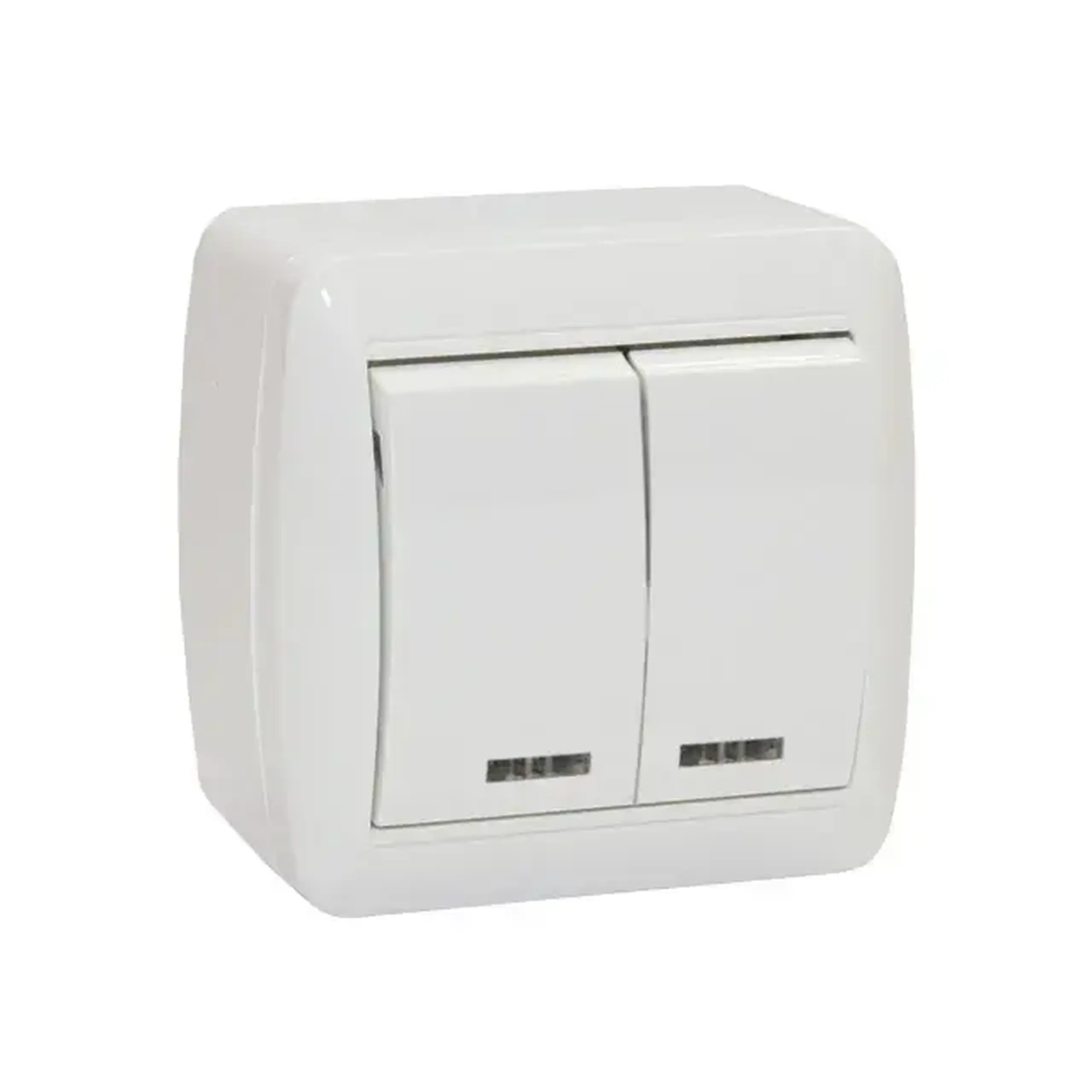 Întrerupător dublu cu indicator 8001-02N 10 A 230 V alb Elmos