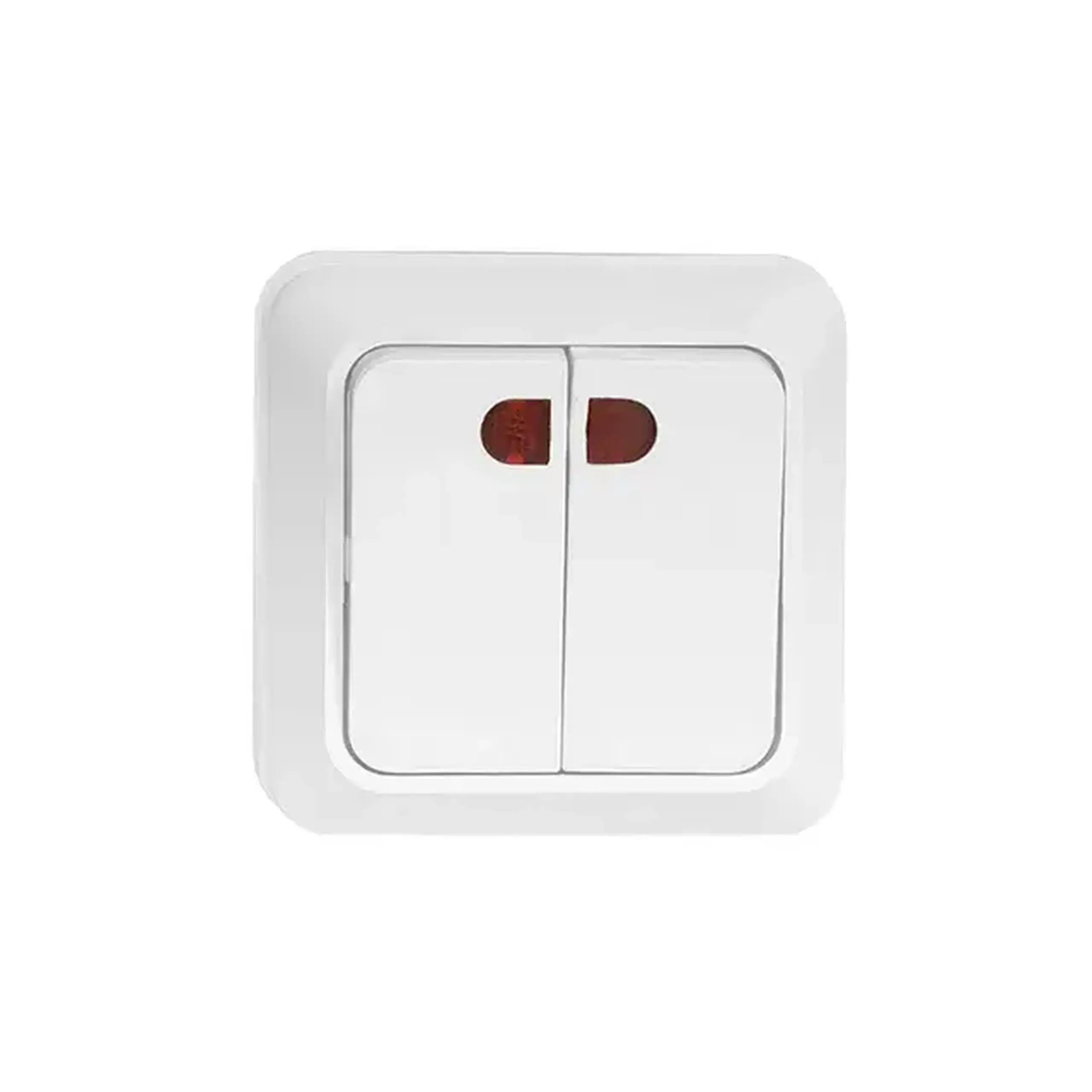 Întrerupător dublu exterior cu indicator 10 A 250 V alb Elmos