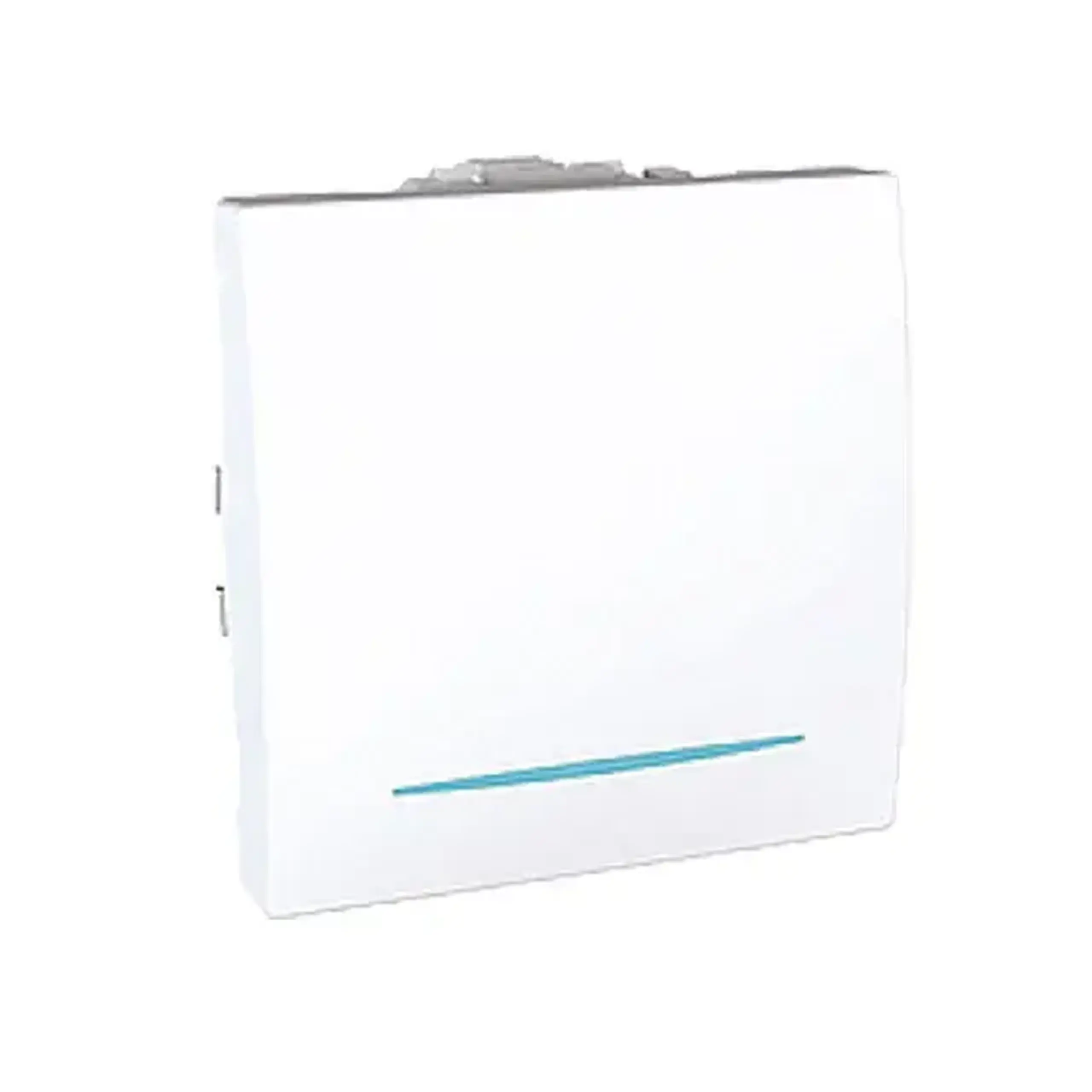 Întrerupător modular cruce cu indicator 10 A 250 V alb Makel - Dimensiuni (L x W x H x Ø) 44 x 44 x 39.5 mm