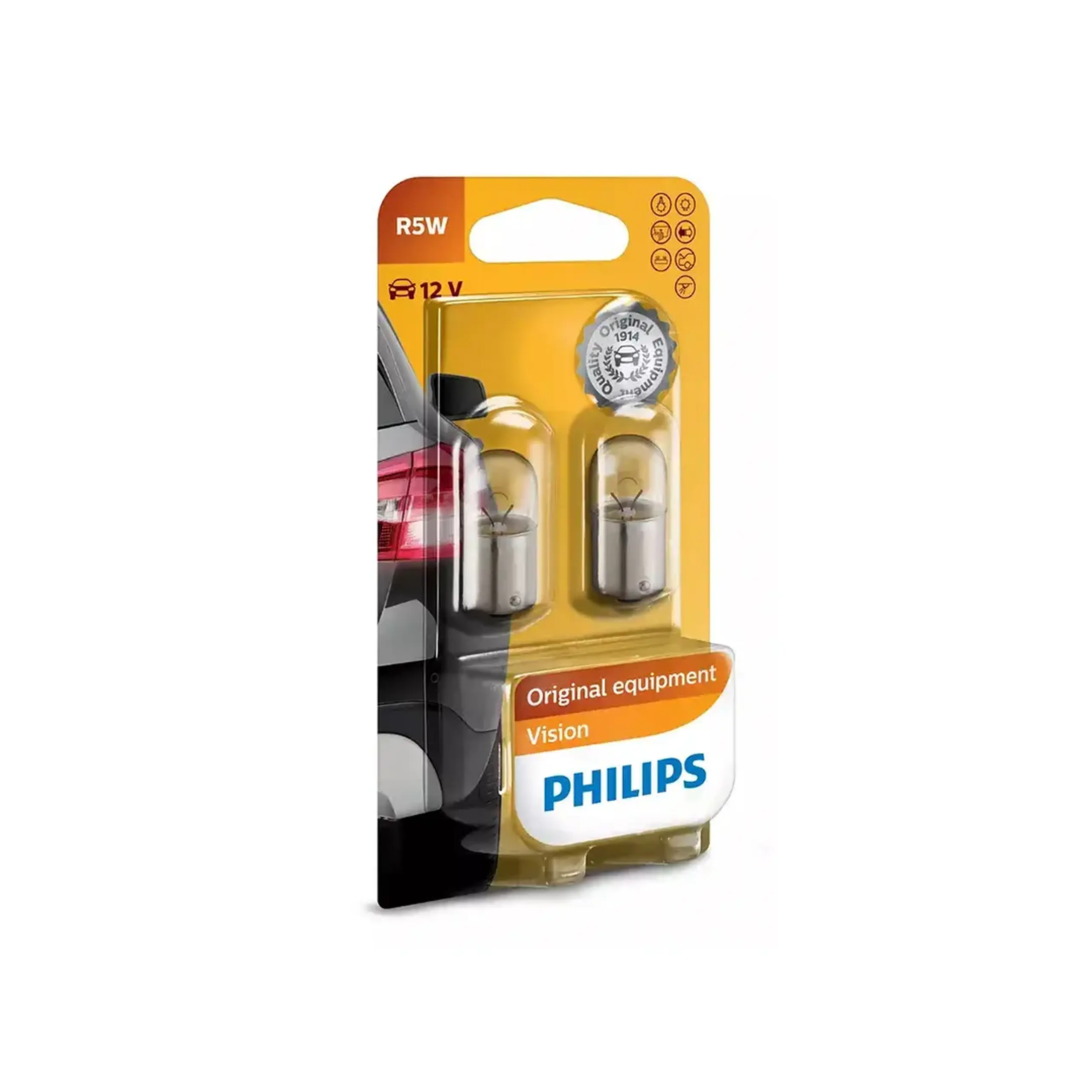 Bec auto R5W 12821B2 5 W BA15s 50 lm 3200 K 12 V Philips - Flux luminos (lm) 50 lm