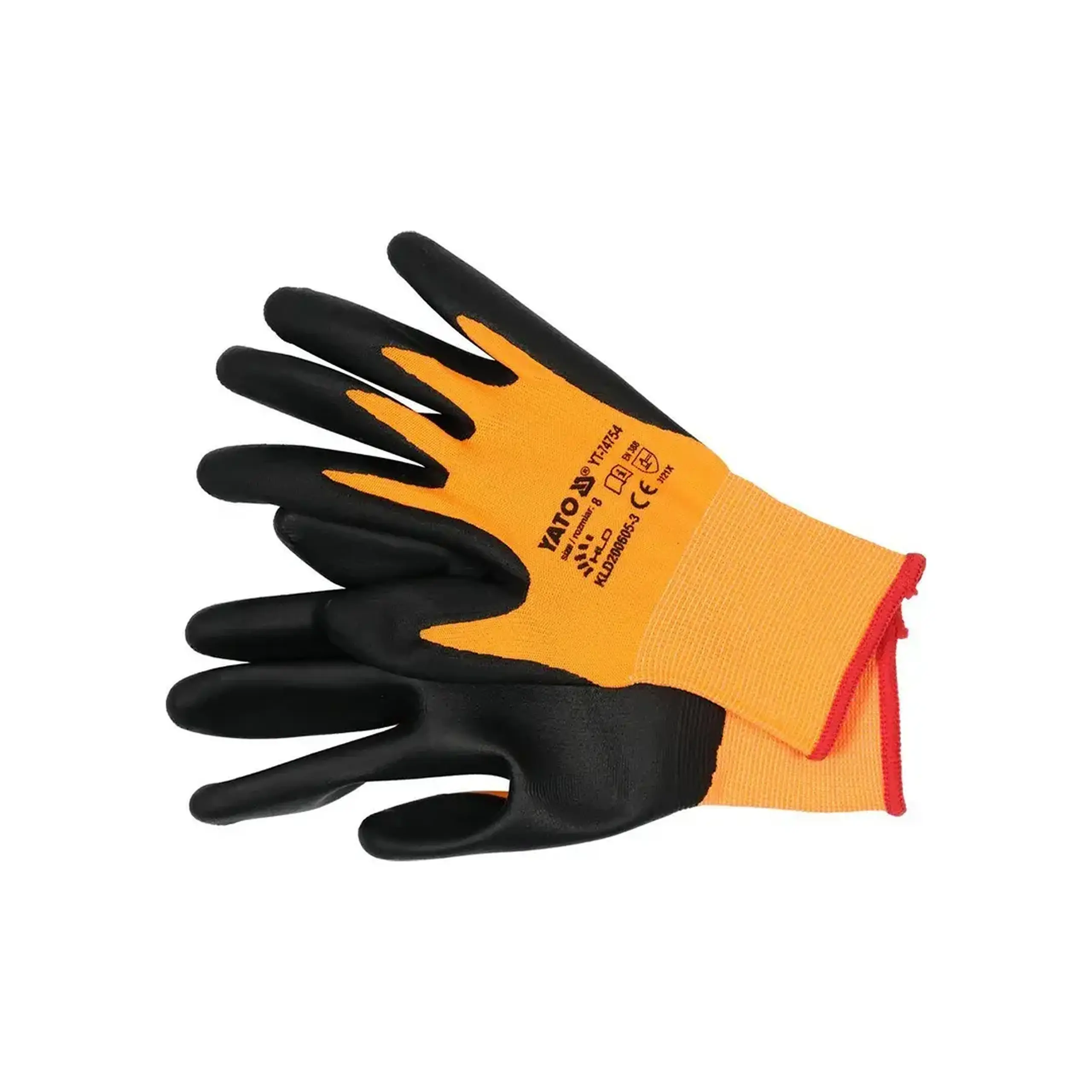 Mănuși de lucru 8 Negru/Portocaliu Yato - 8 Nailon/Nitril