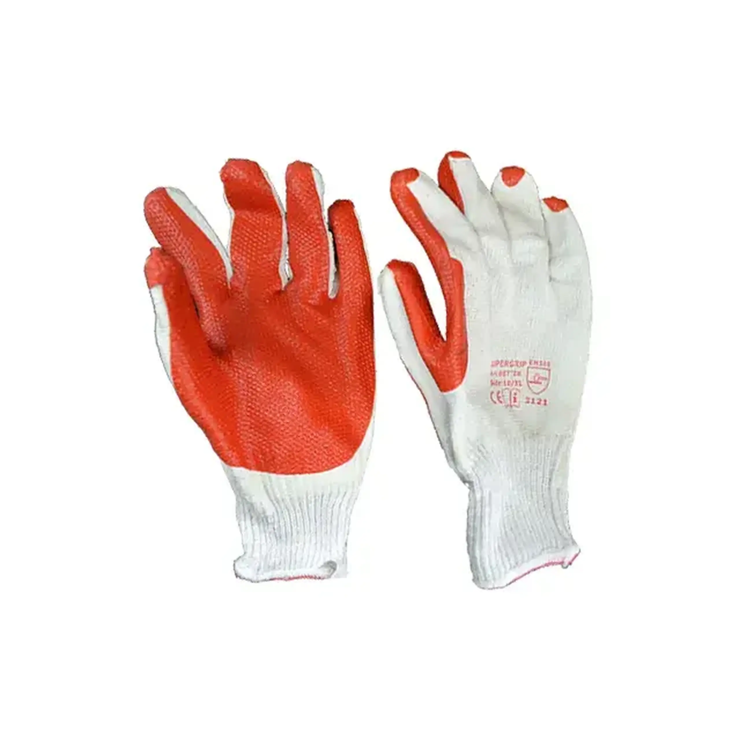 Mănuși de lucru SUPERGRIP 10 Alb/Roșu