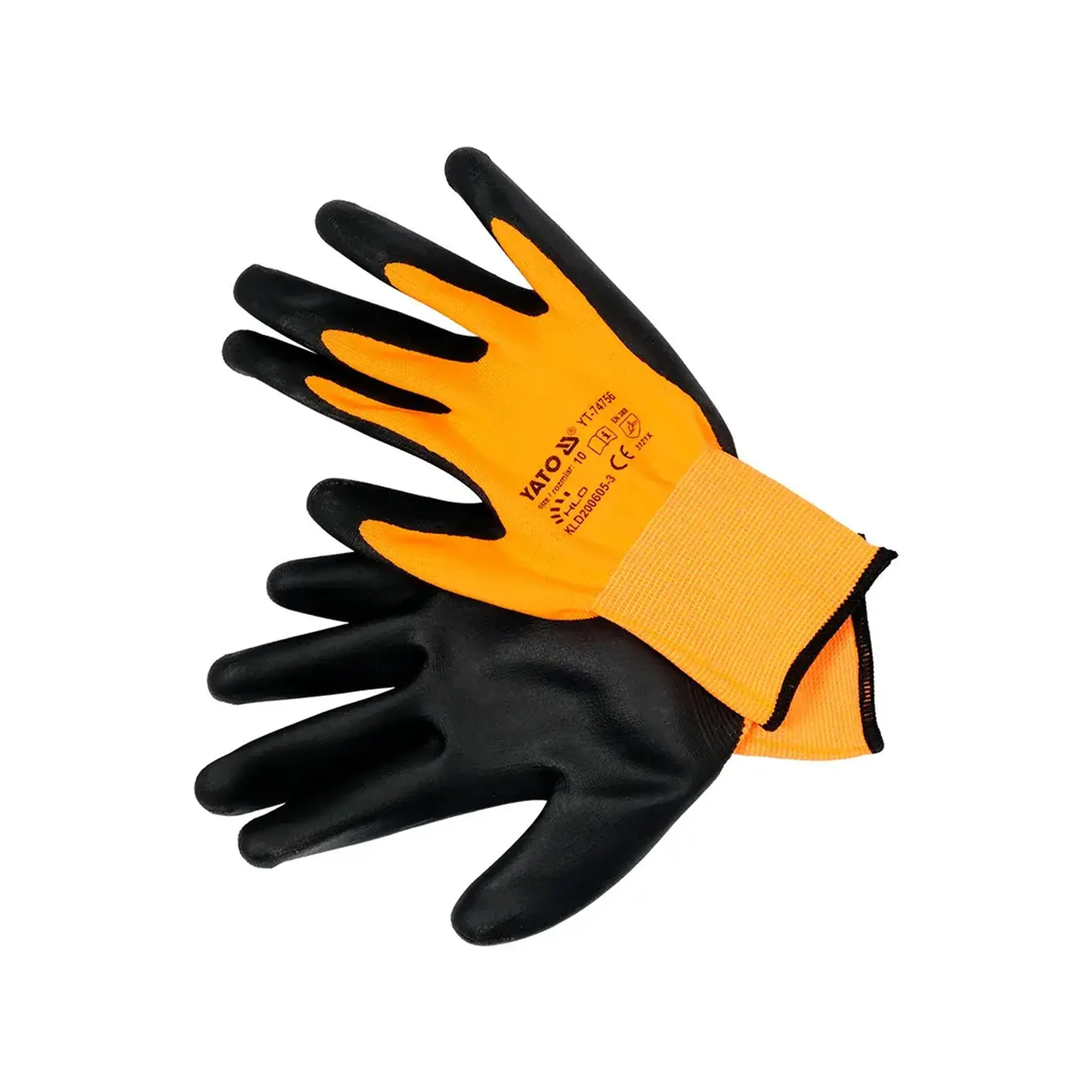 Mănuși de lucru 8 Negru/Portocaliu Yato - 10 Nailon/Nitril