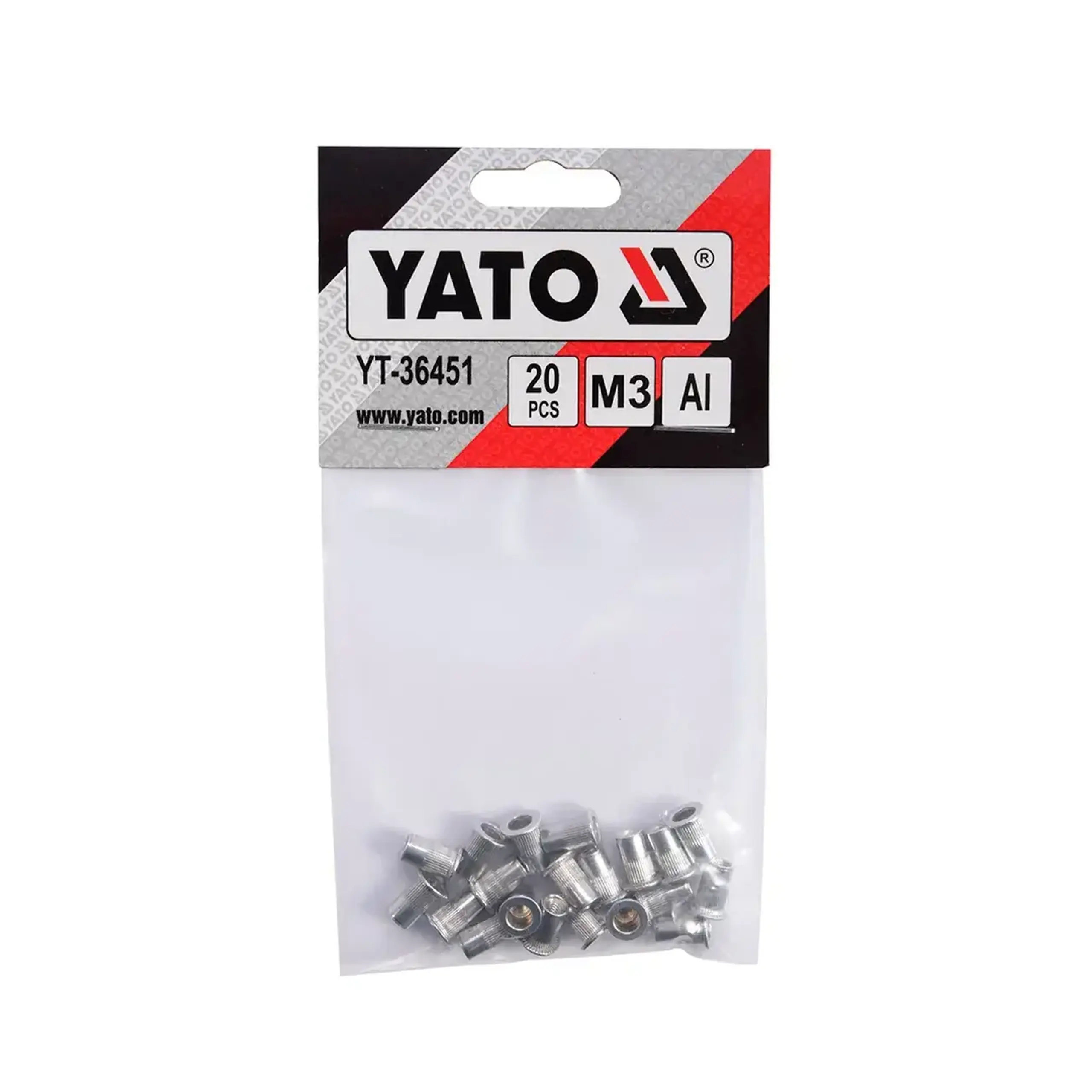 Nituri cu filet 3 * 9 mm Yato Aluminiu 20 buc. - Diametru 3 *