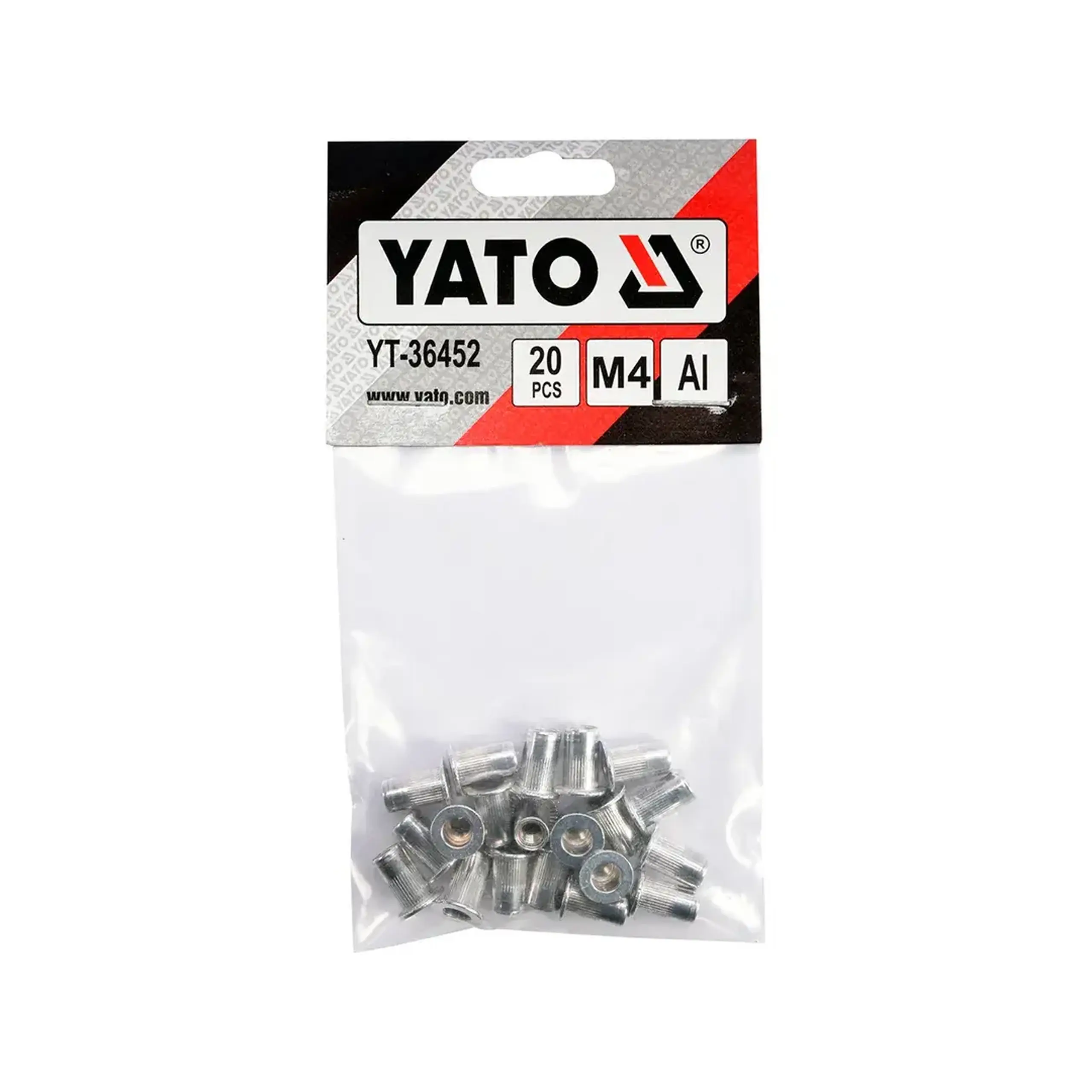Nituri cu filet 4 * 11 mm Yato Aluminiu 20 buc.