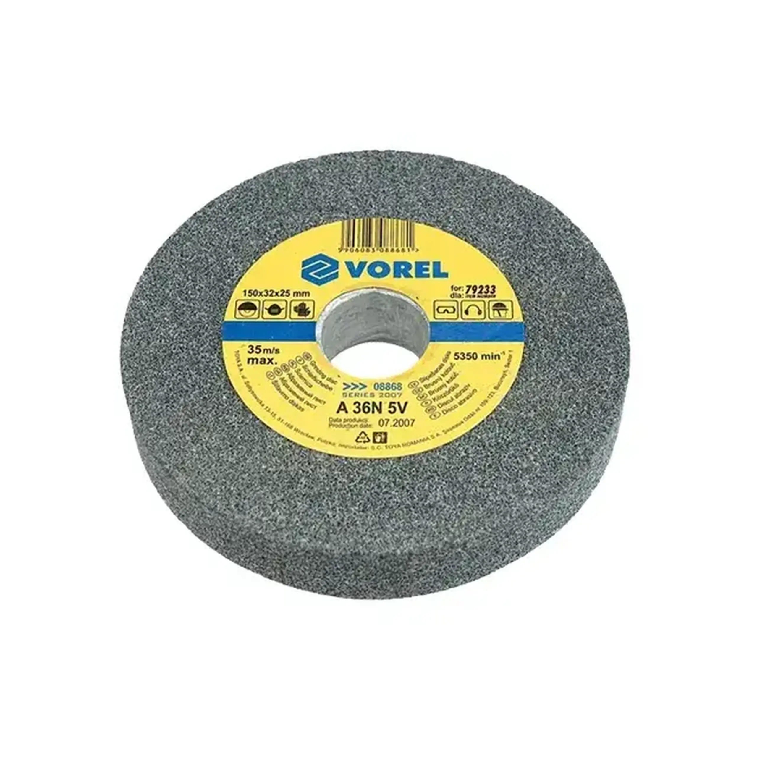 Piatră abrazivă P60 125 x 17 mm 12.7 mm Vorel