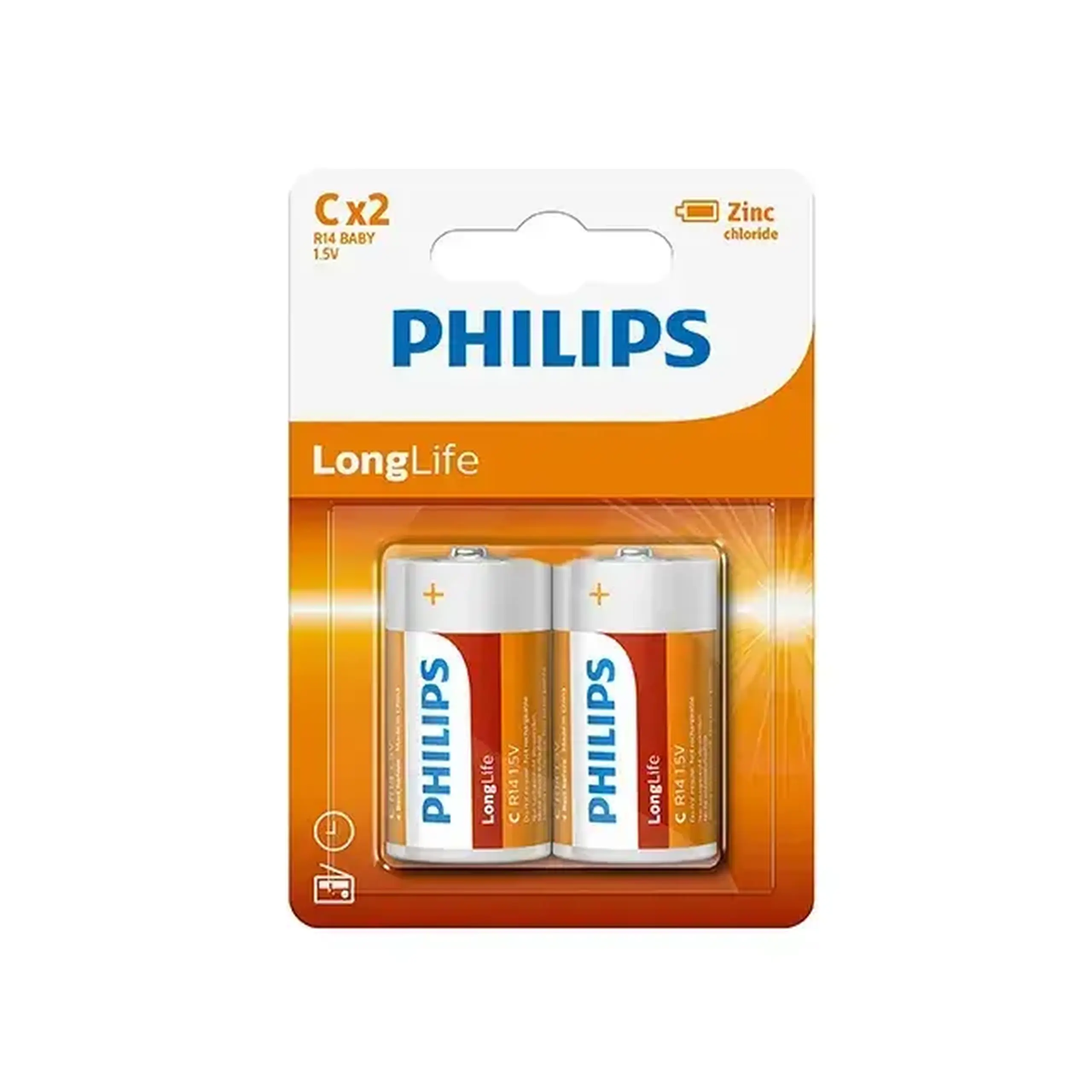 Pile electrice Philips R14/C LONGLIFE 1.5 V