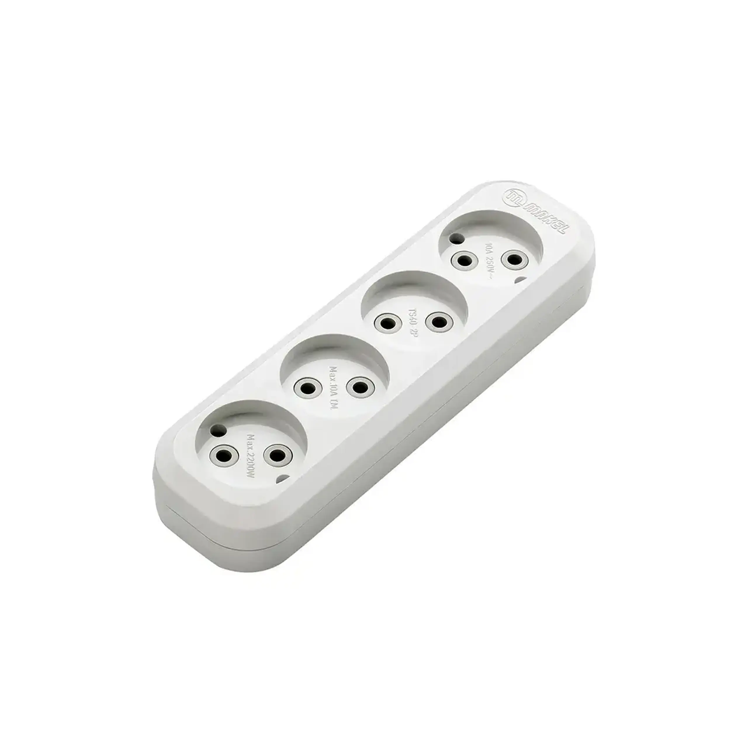 Bloc priză fără împământare 2 prize fără cablu 10 A Makel - 10 A (A) 4 prize