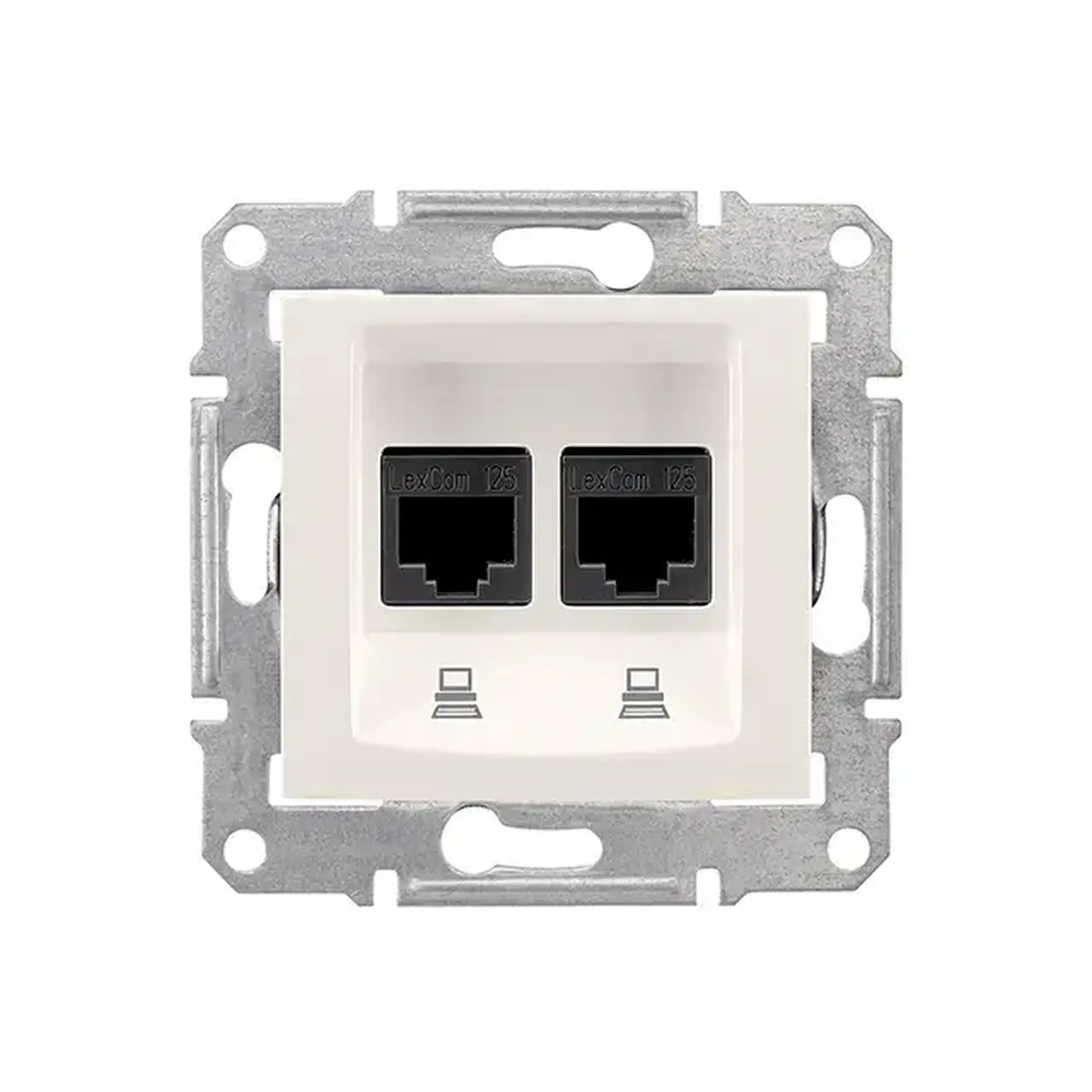 Priză de date SEDNA crem Schneider-Electric - Tip 2 x RJ45