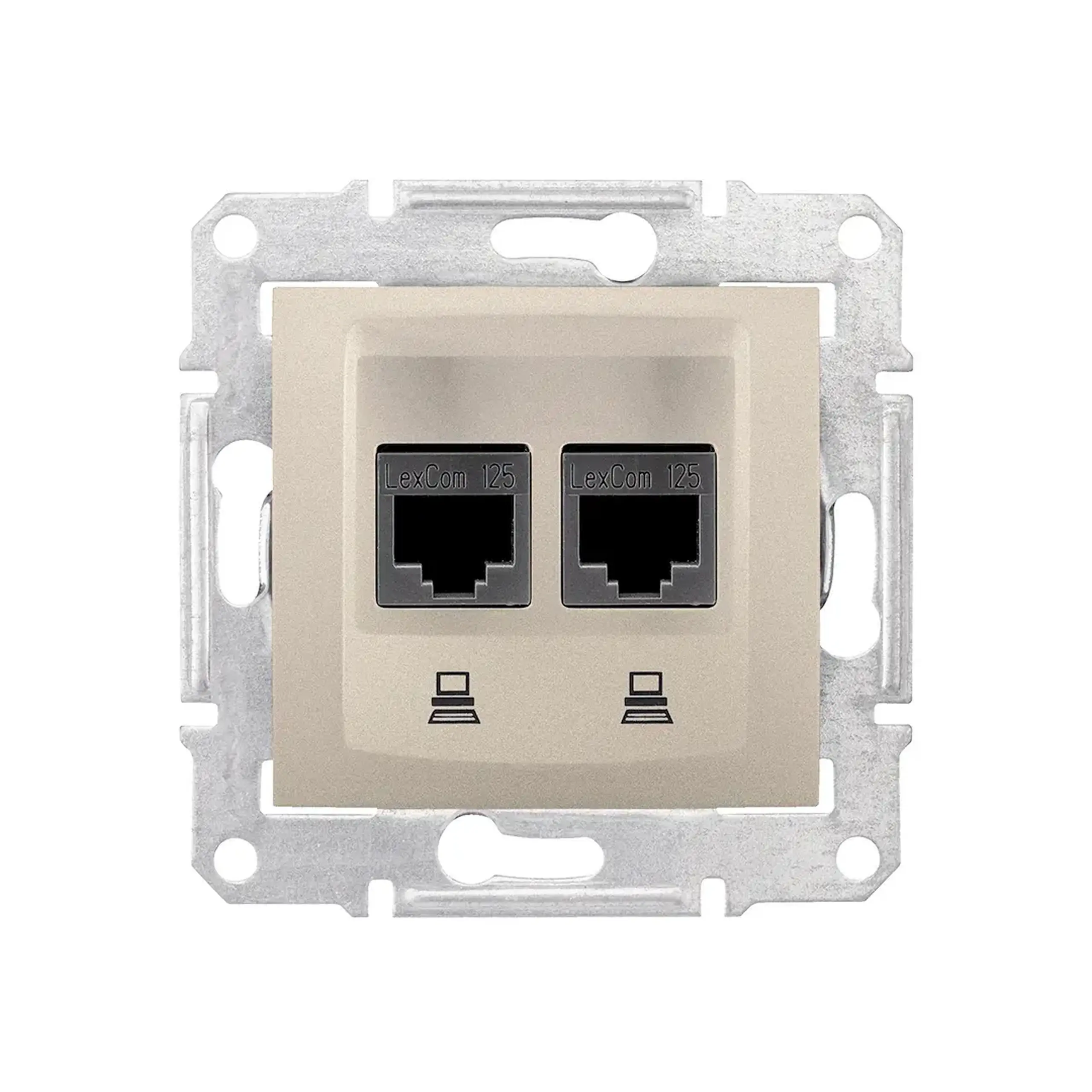 Priză de date SEDNA titan Schneider-Electric - Tip 2 x RJ45