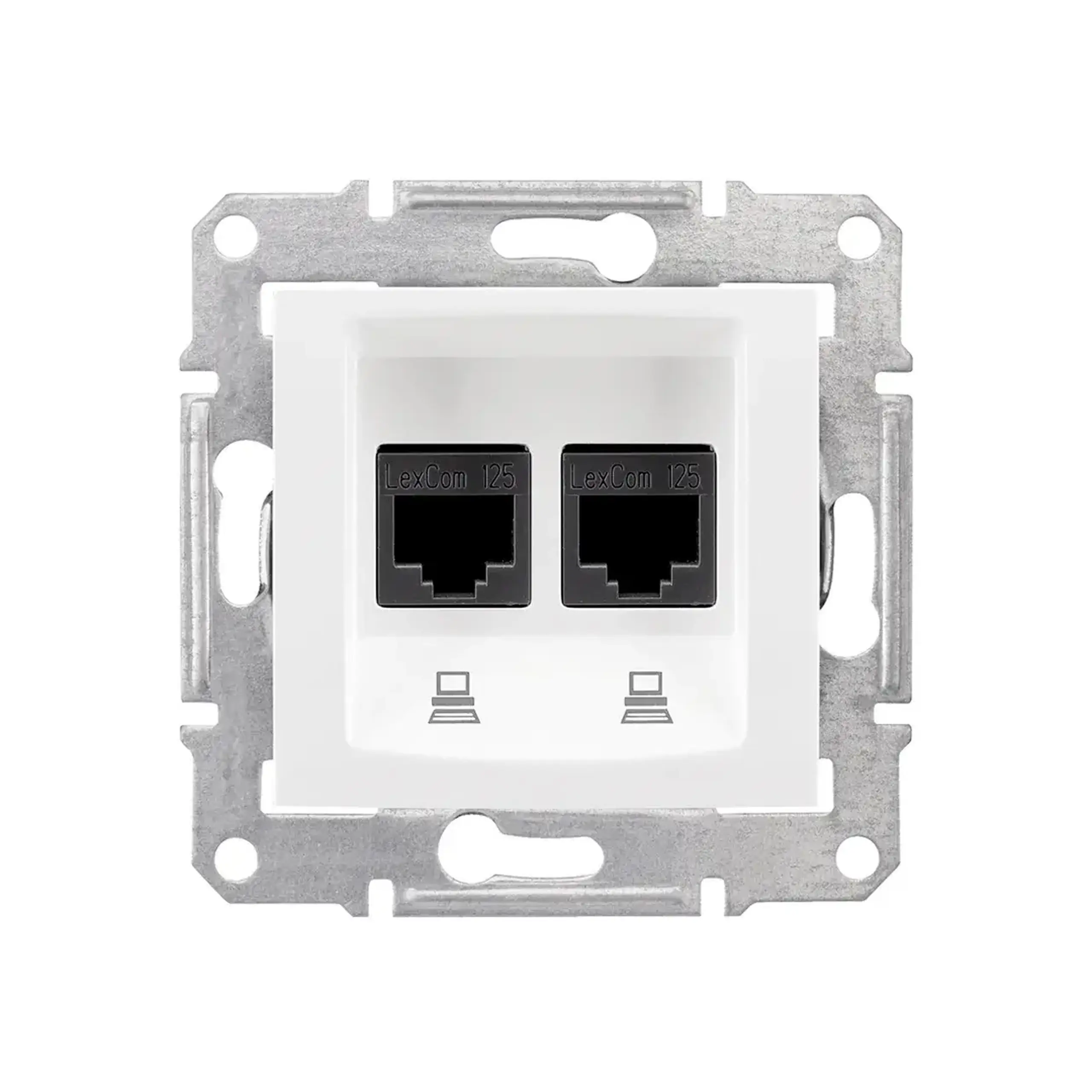 Priză de date dublă SEDNA 220 V alb Schneider-Electric