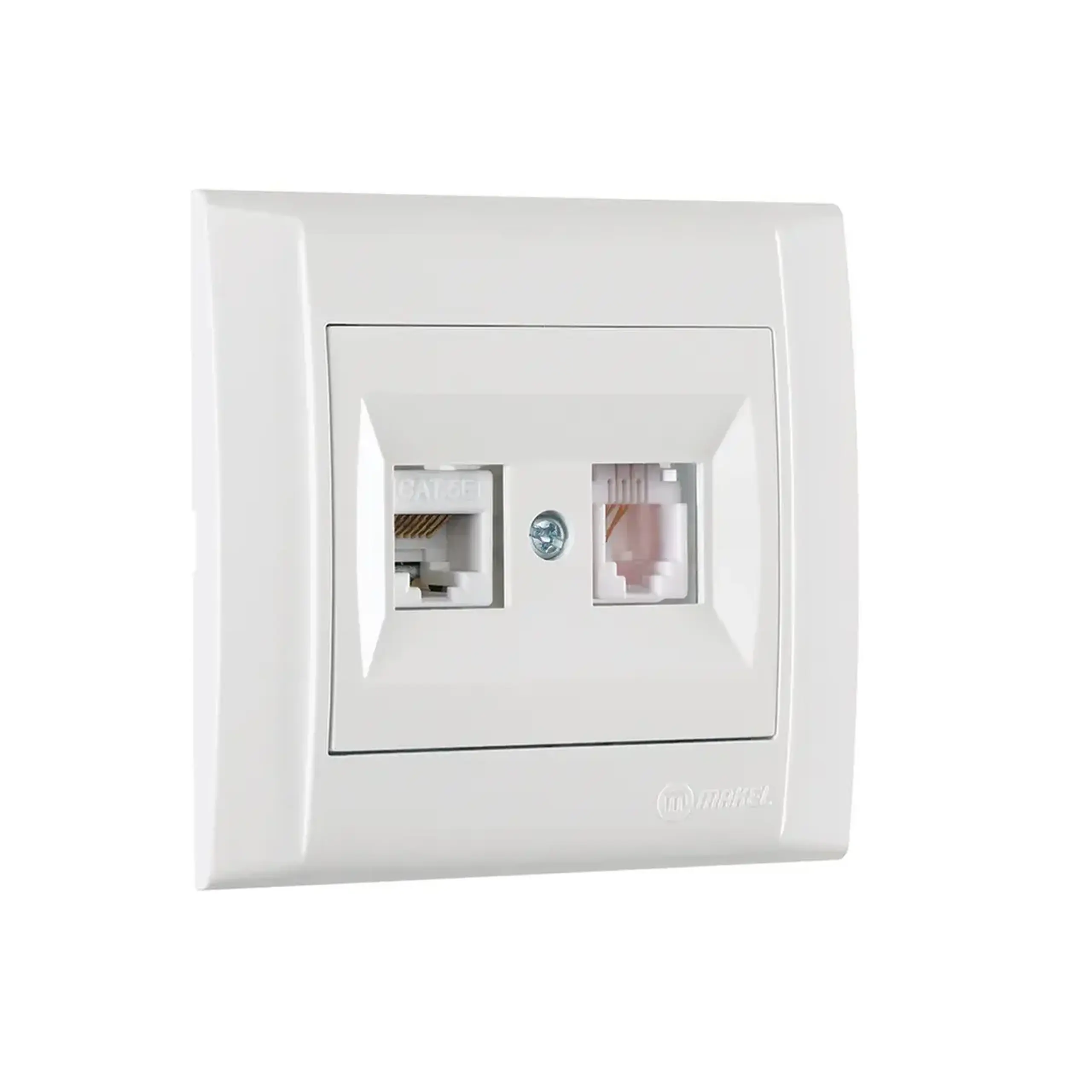 Priză de date defne alb Makel - 2 RJ45