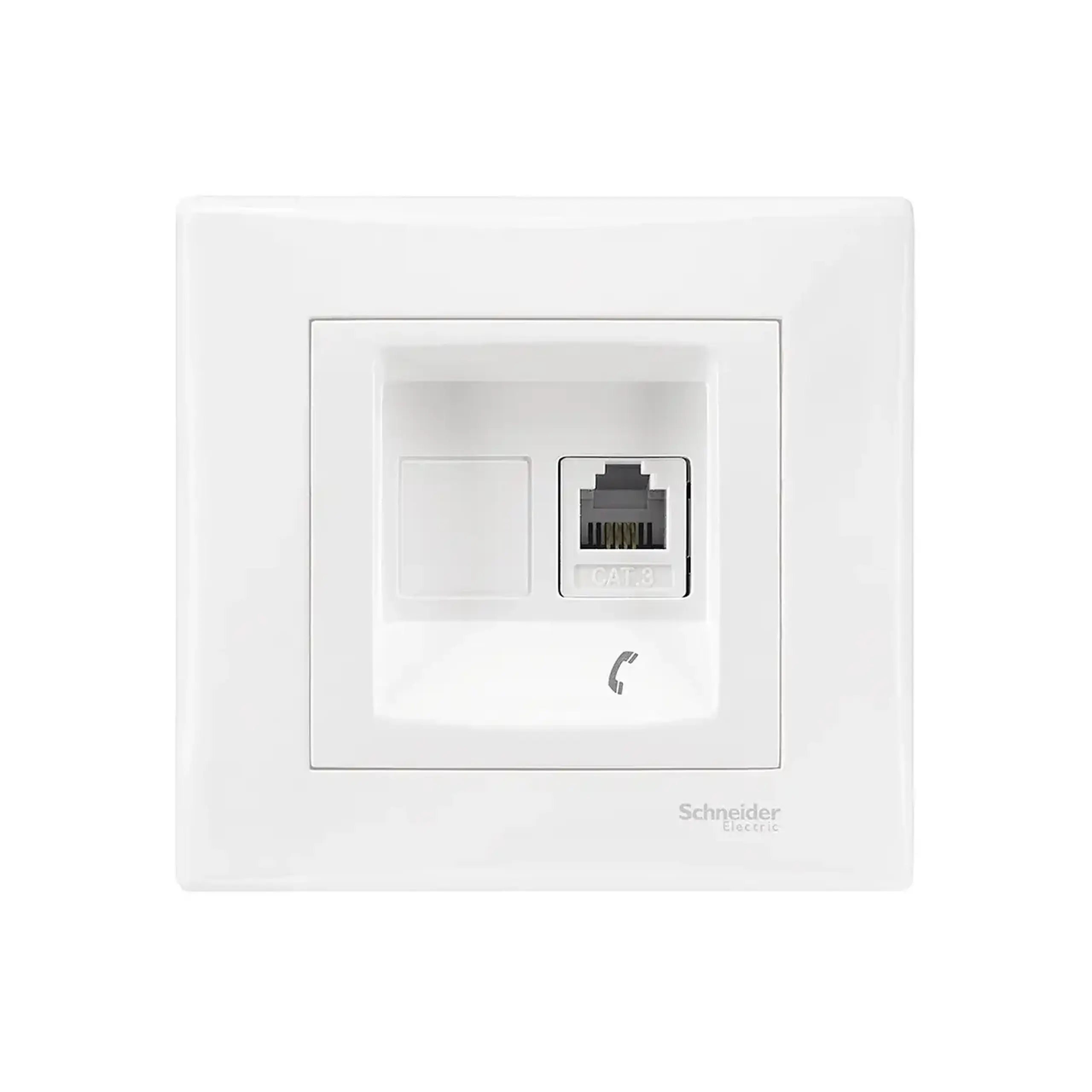 Priză de telefon anya 220 V alb Schneider-Electric