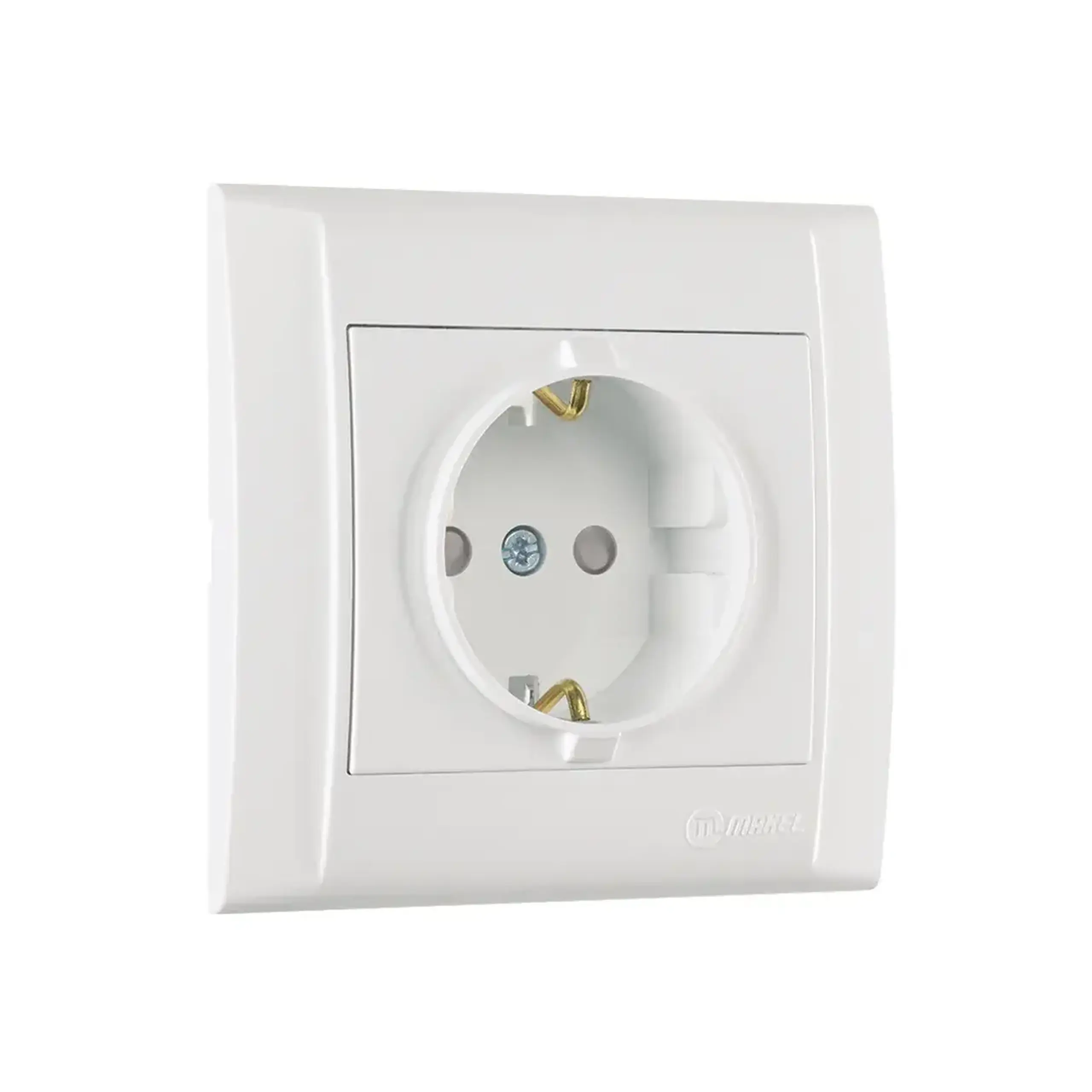 Priză unitară cu obturator defne 16 A 250 V alb Makel