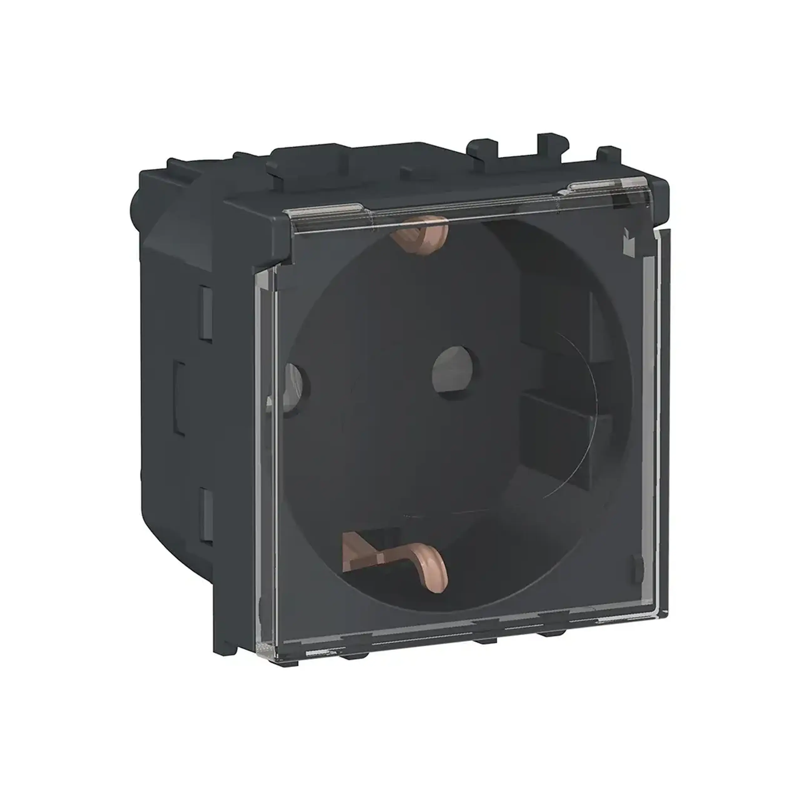 Priză unitară cu obturator easy Styl 16 A 250 V negru Schneider-Electric