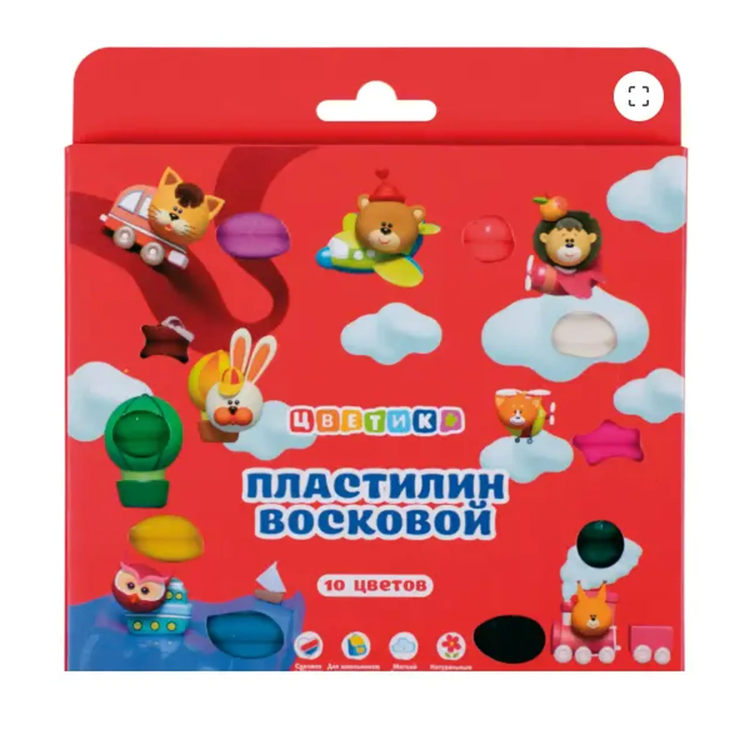 Set plastilina cerata "Tvetic" 10 culori, 150g (21)