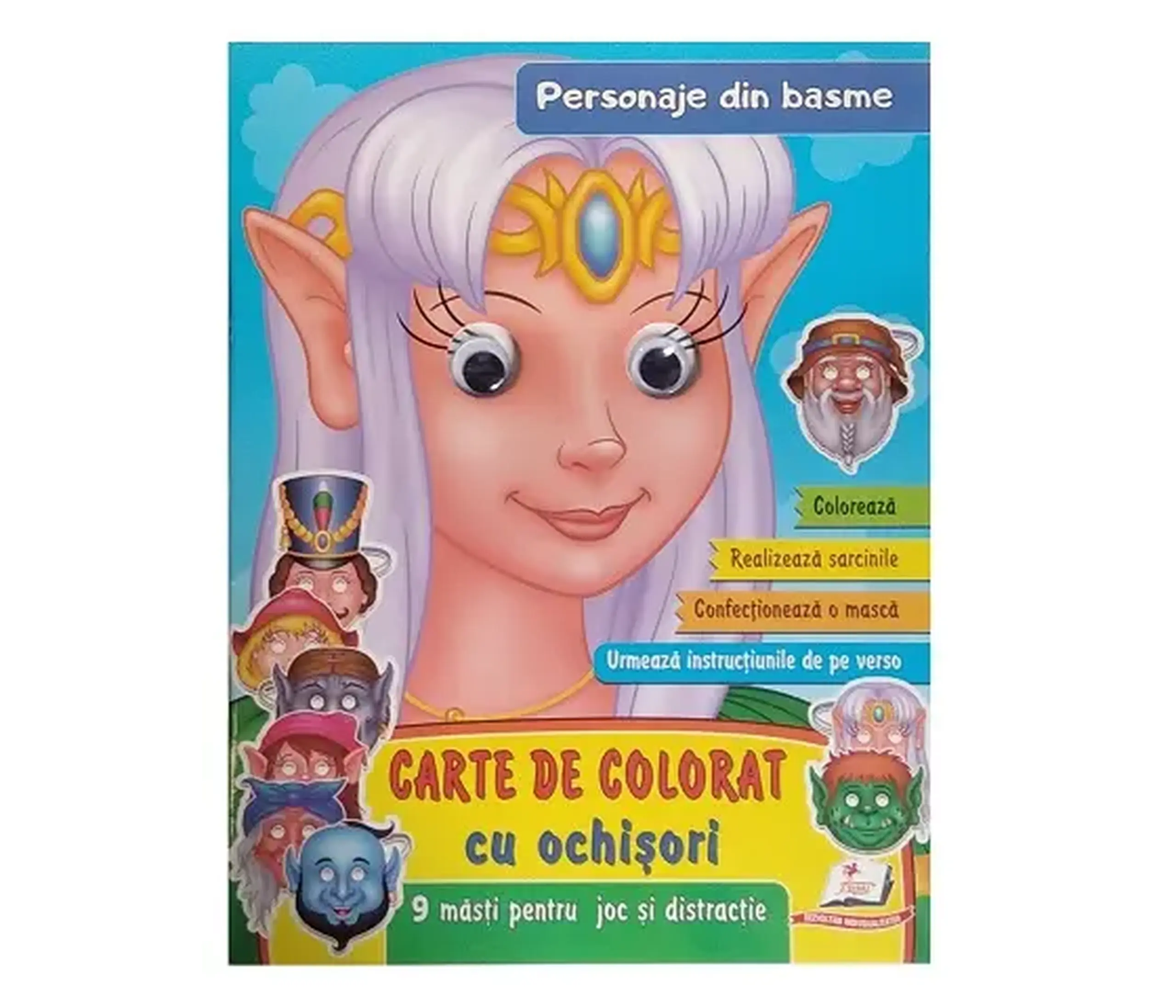 Carte de colorat cu ochisori - Personaje din basme