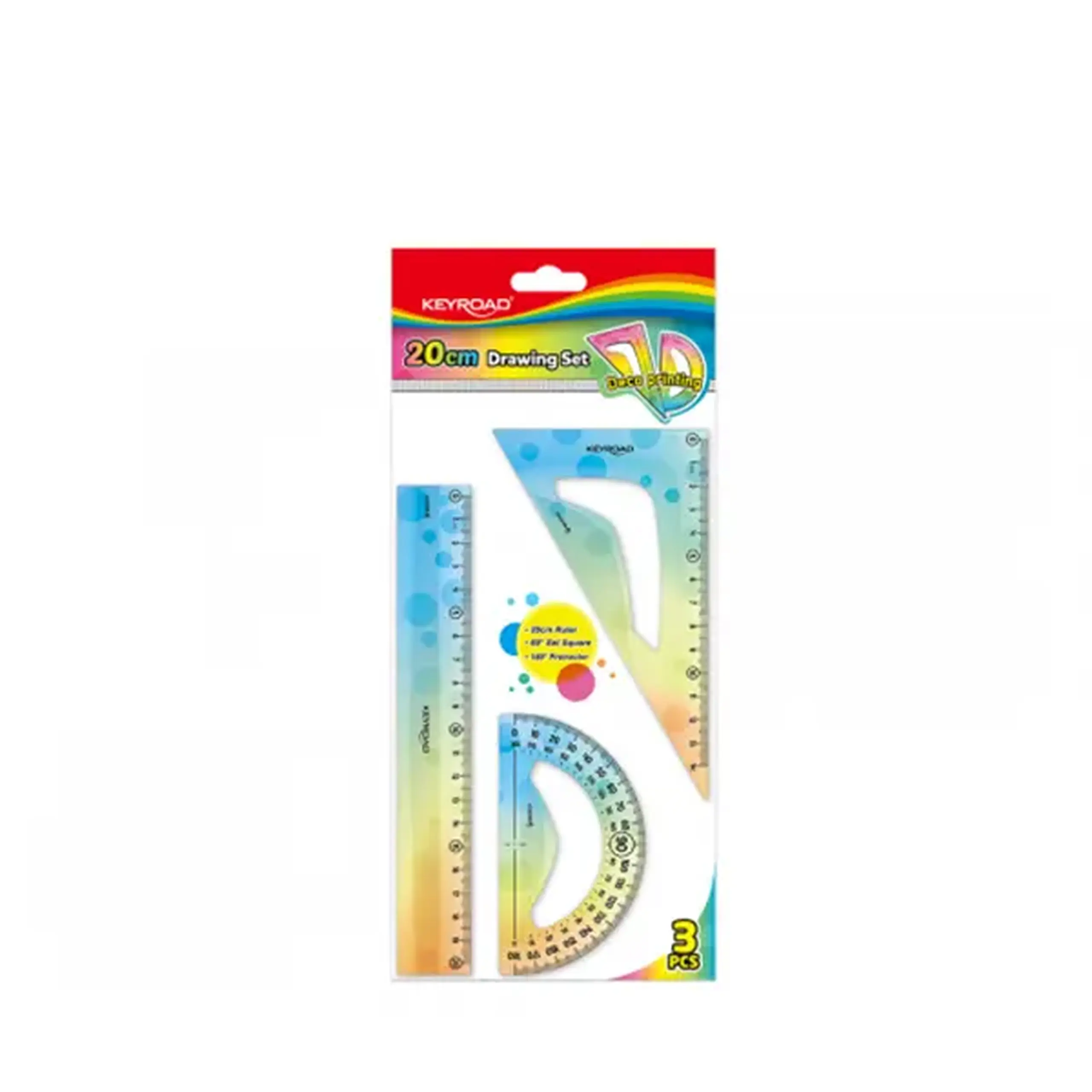 Set rigle Keyroad (rigla 20cm/1echer/report)