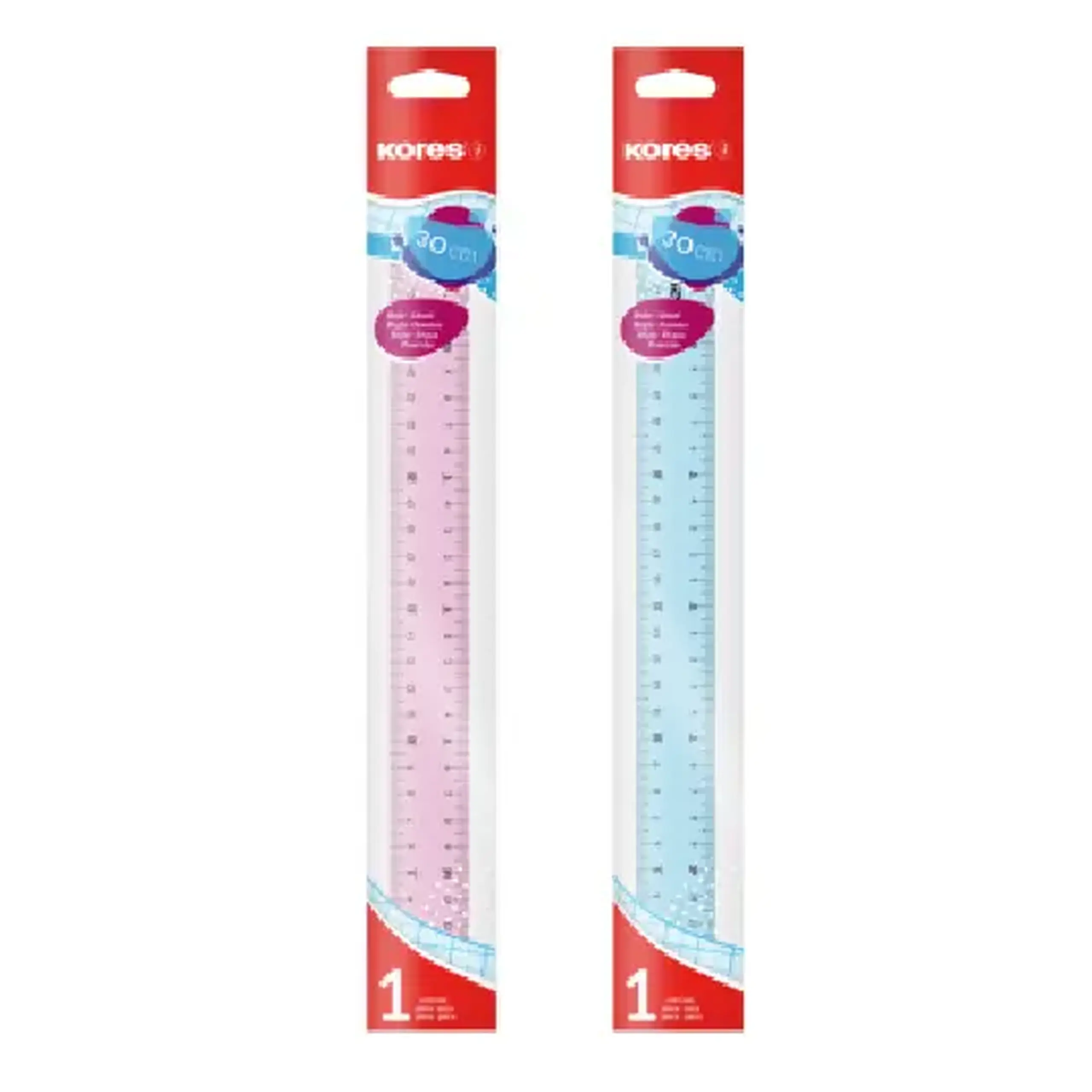 Rigla plastic 30cm KORES