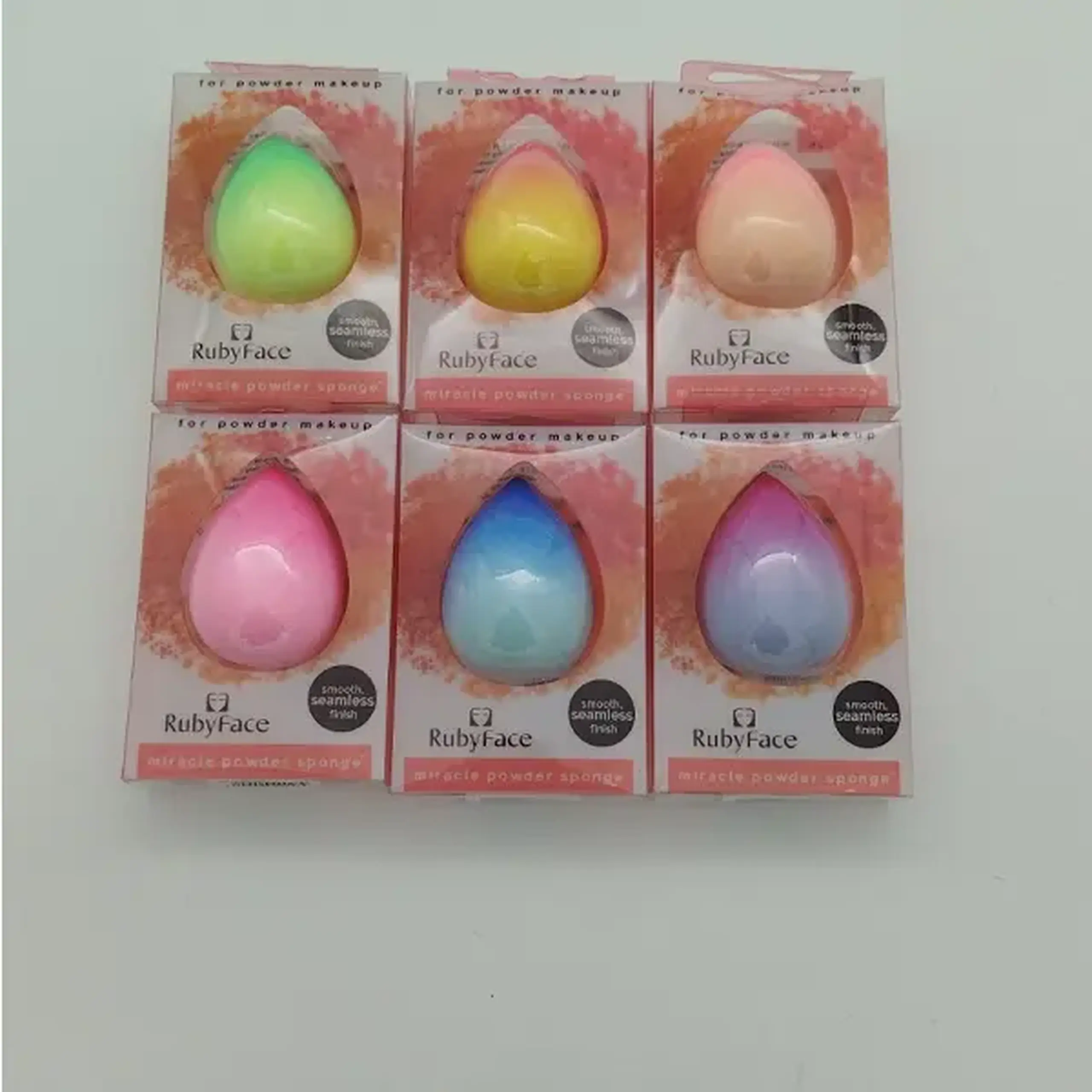 Burete pentru machiaj colorat picatura gradient (01-27)