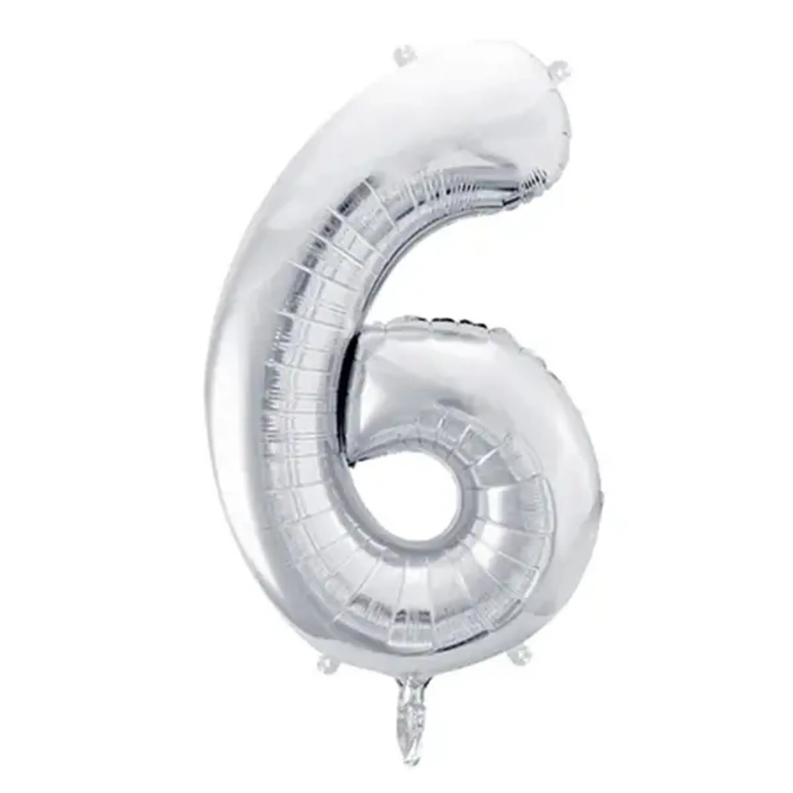 Balon argintiu cifra 6