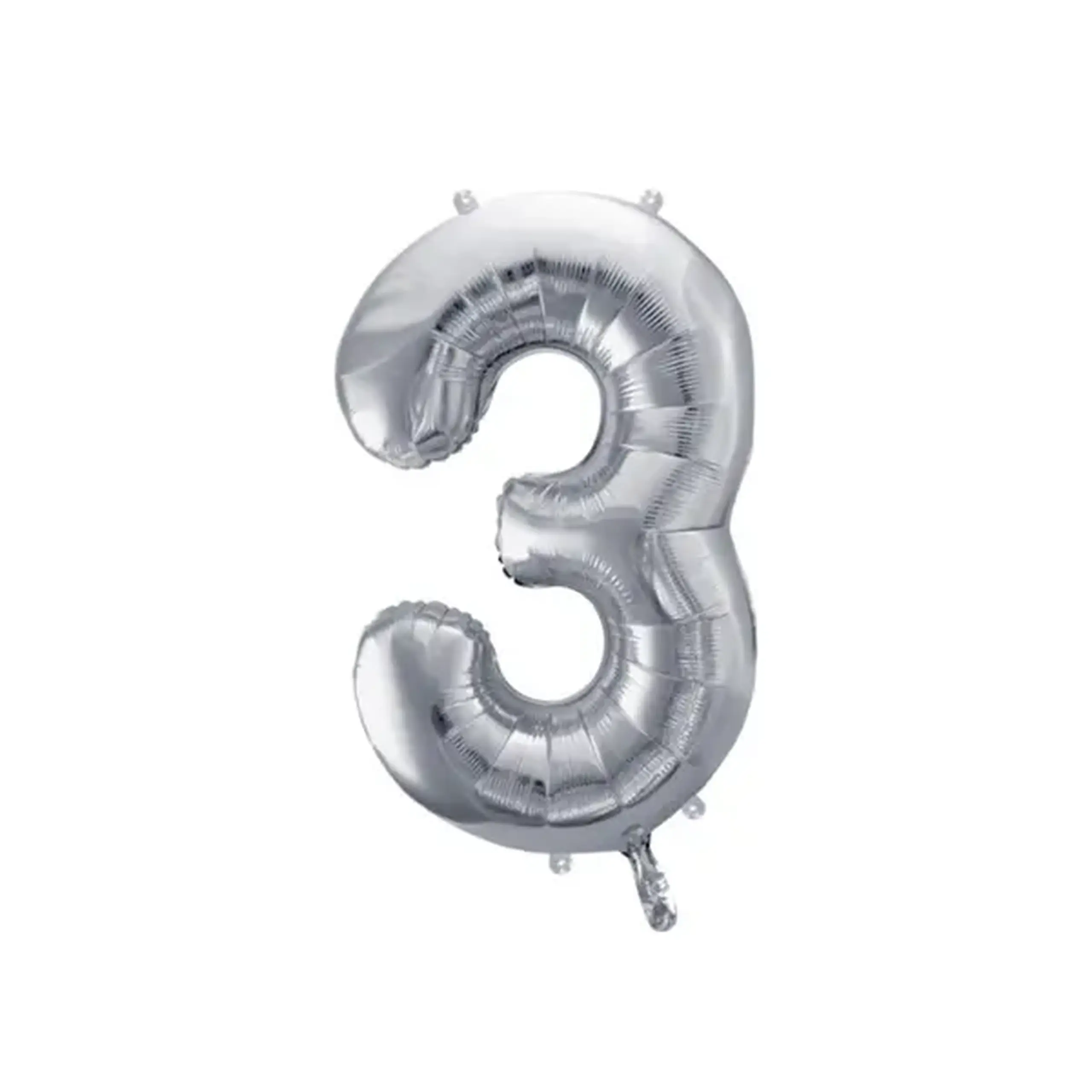 Balon argintiu cifra 3