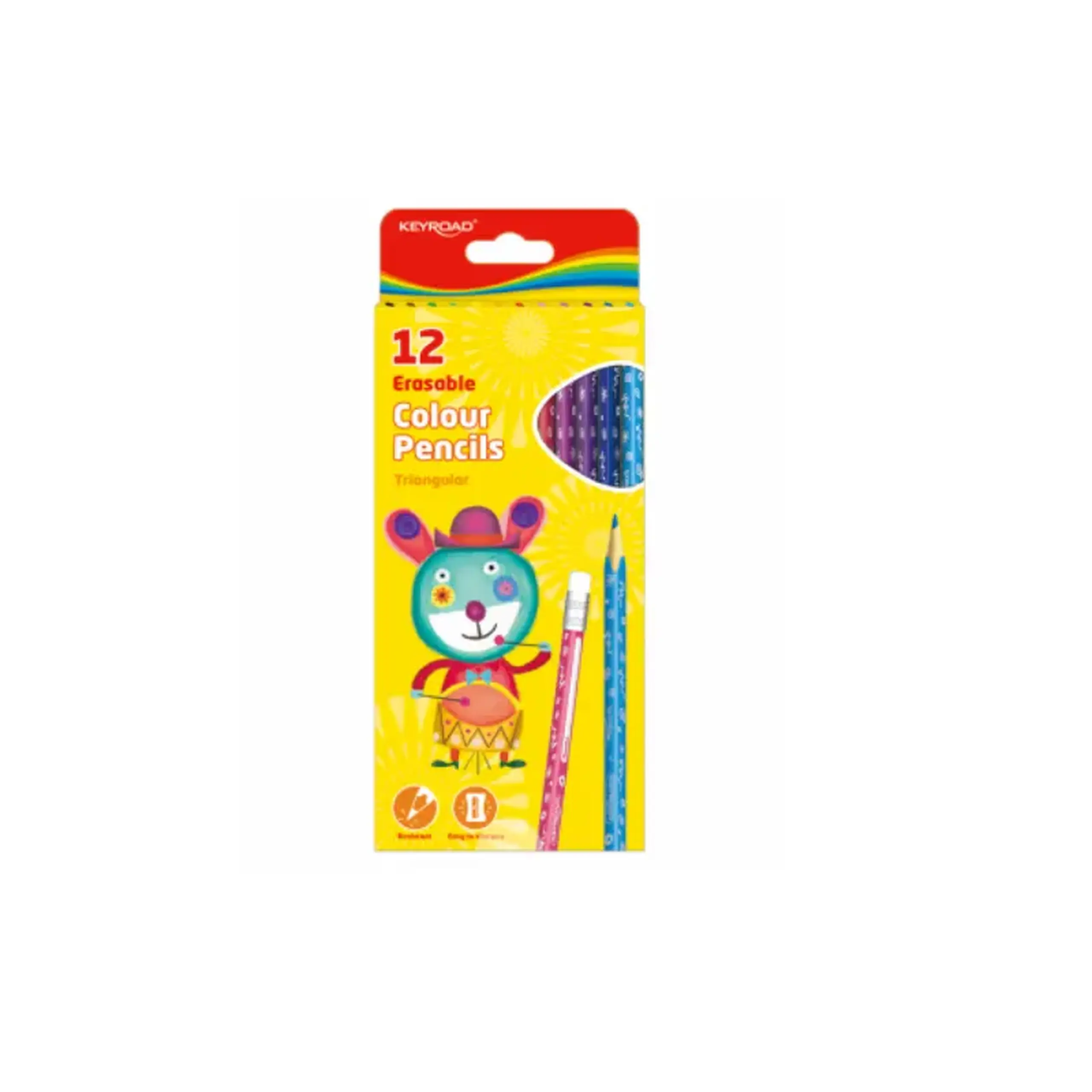 Creioane color Keyroad 12 culori ERASABLE