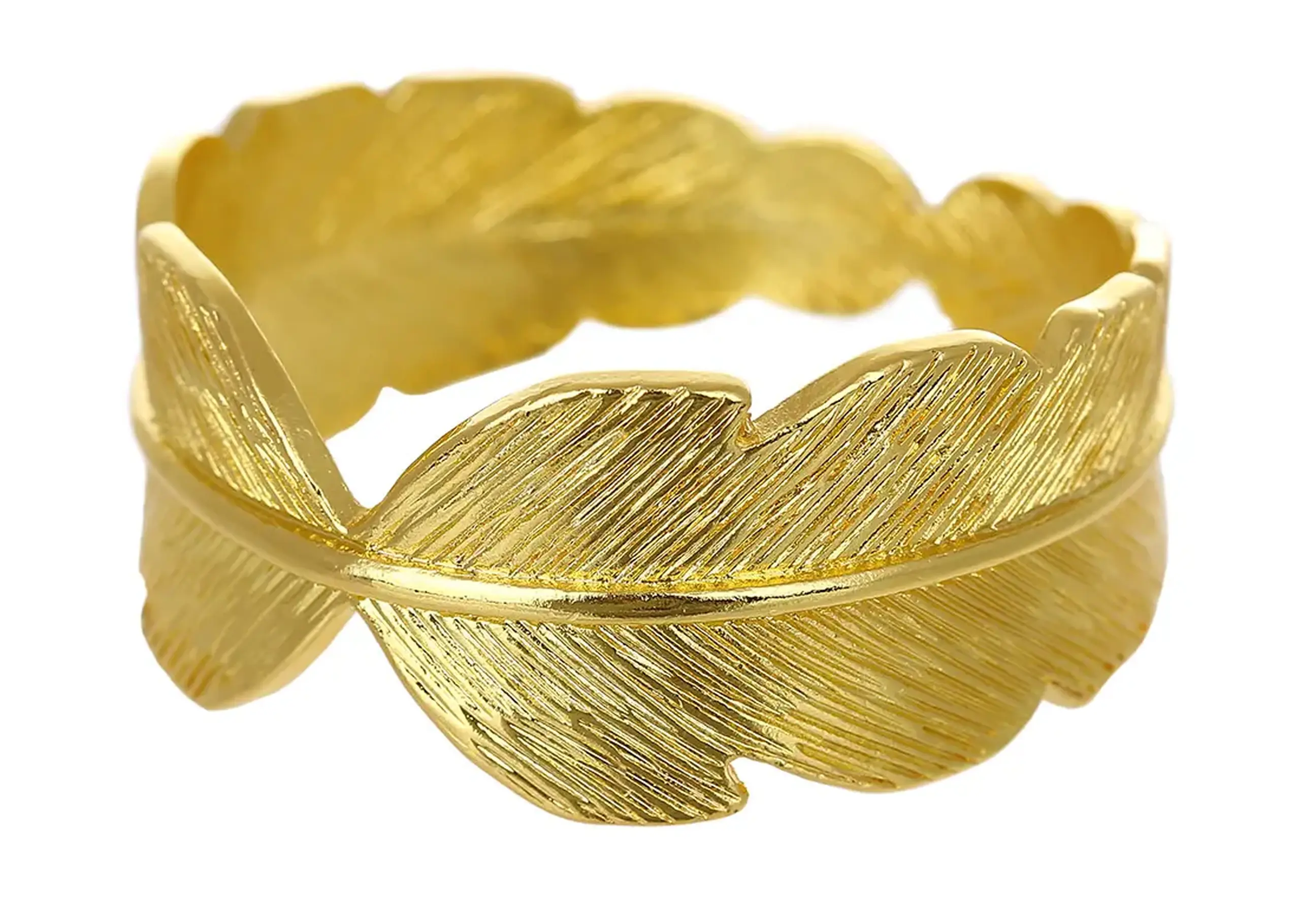 Inel metalic pentru șervețele, Leaf Gold, D4,5cm