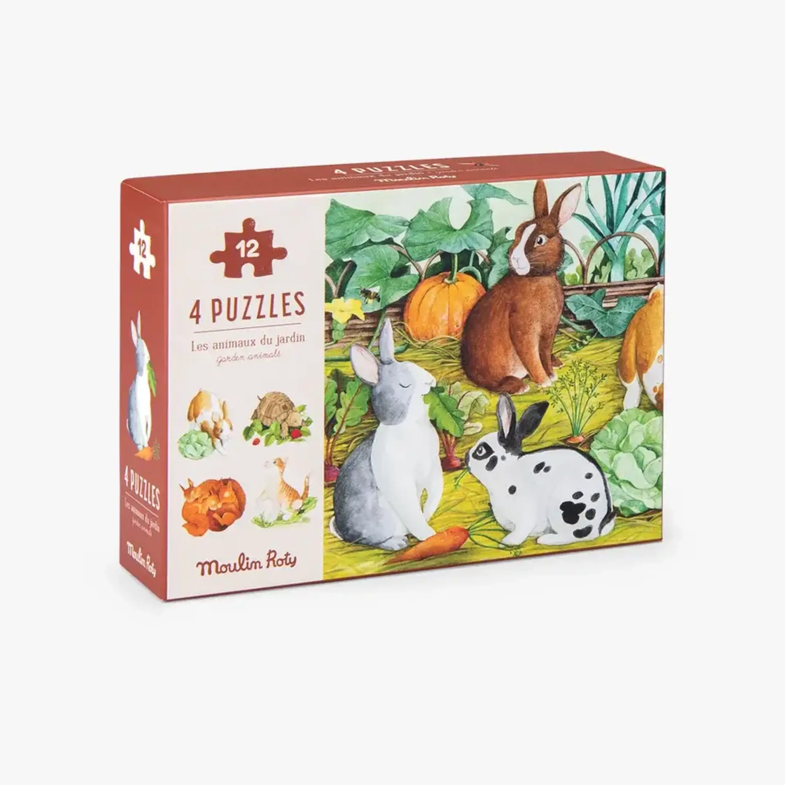 4 mini puzzle-uri cu animale — Moulin Roty