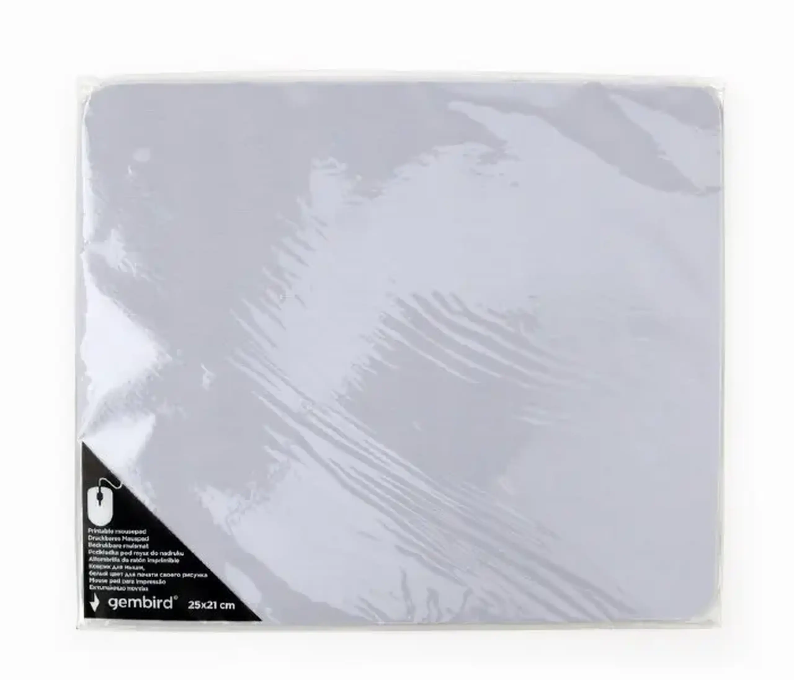 Mouse Pad Gembird MP - PRINT - M, 250 × 210 × 3 mm, pânză, imprimabilă, alb