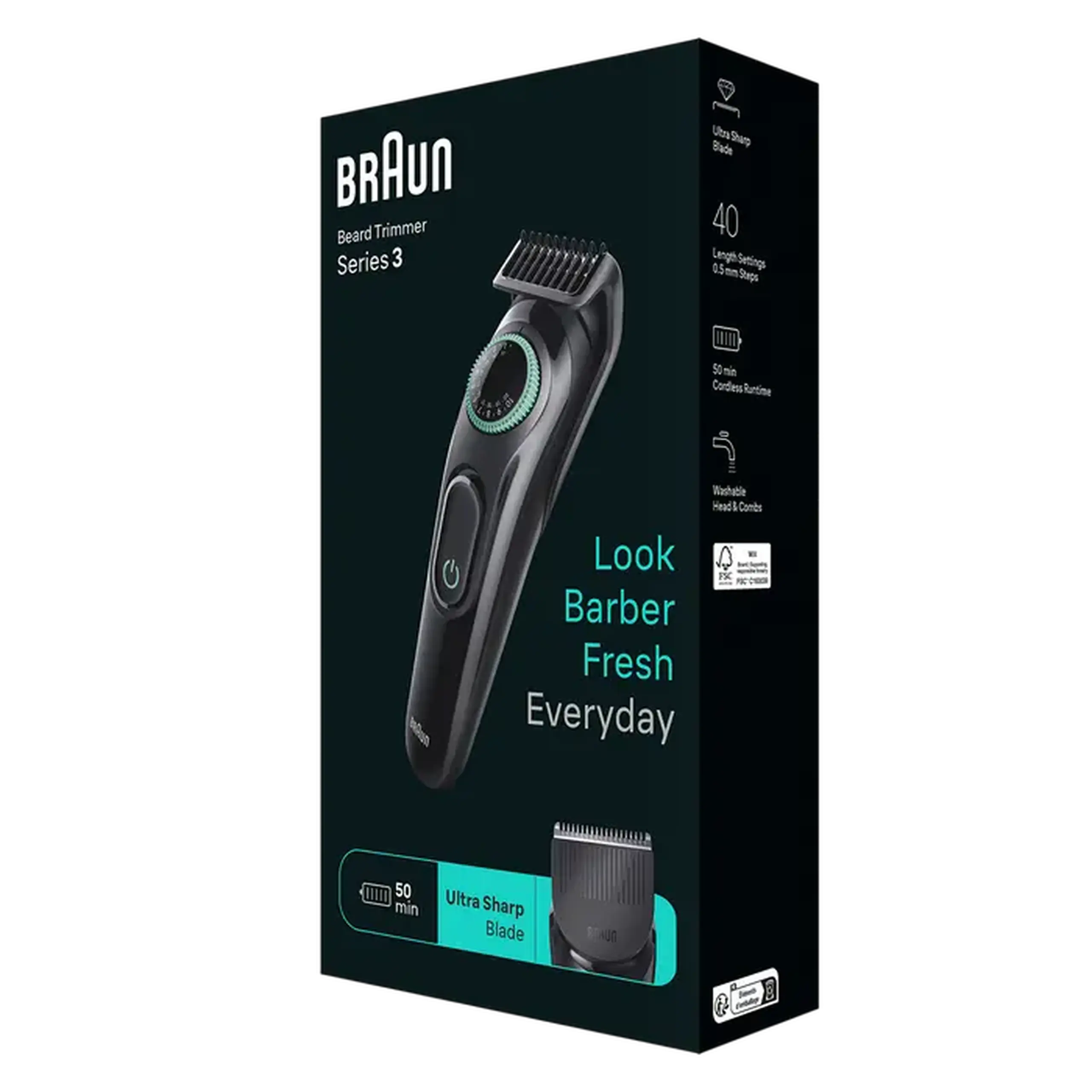 Trimmer pentru bărbați Braun BT3411, Negru