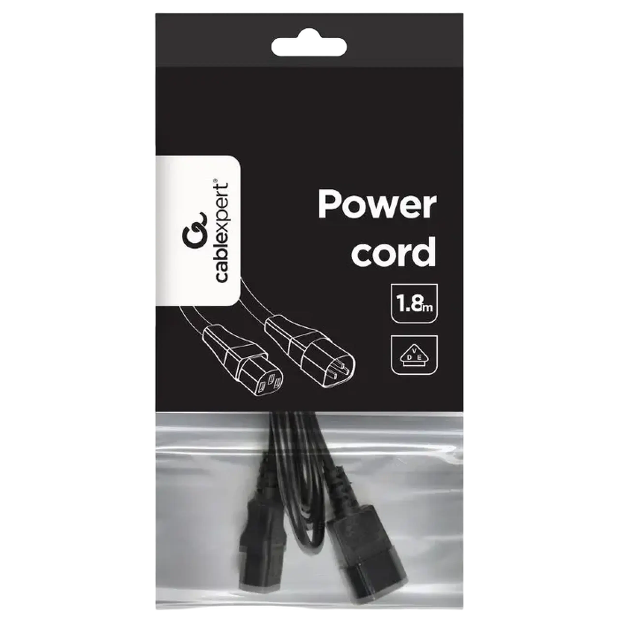 Cablu de alimentare Cablexpert PC-189-VDE, 1,8m, Negru