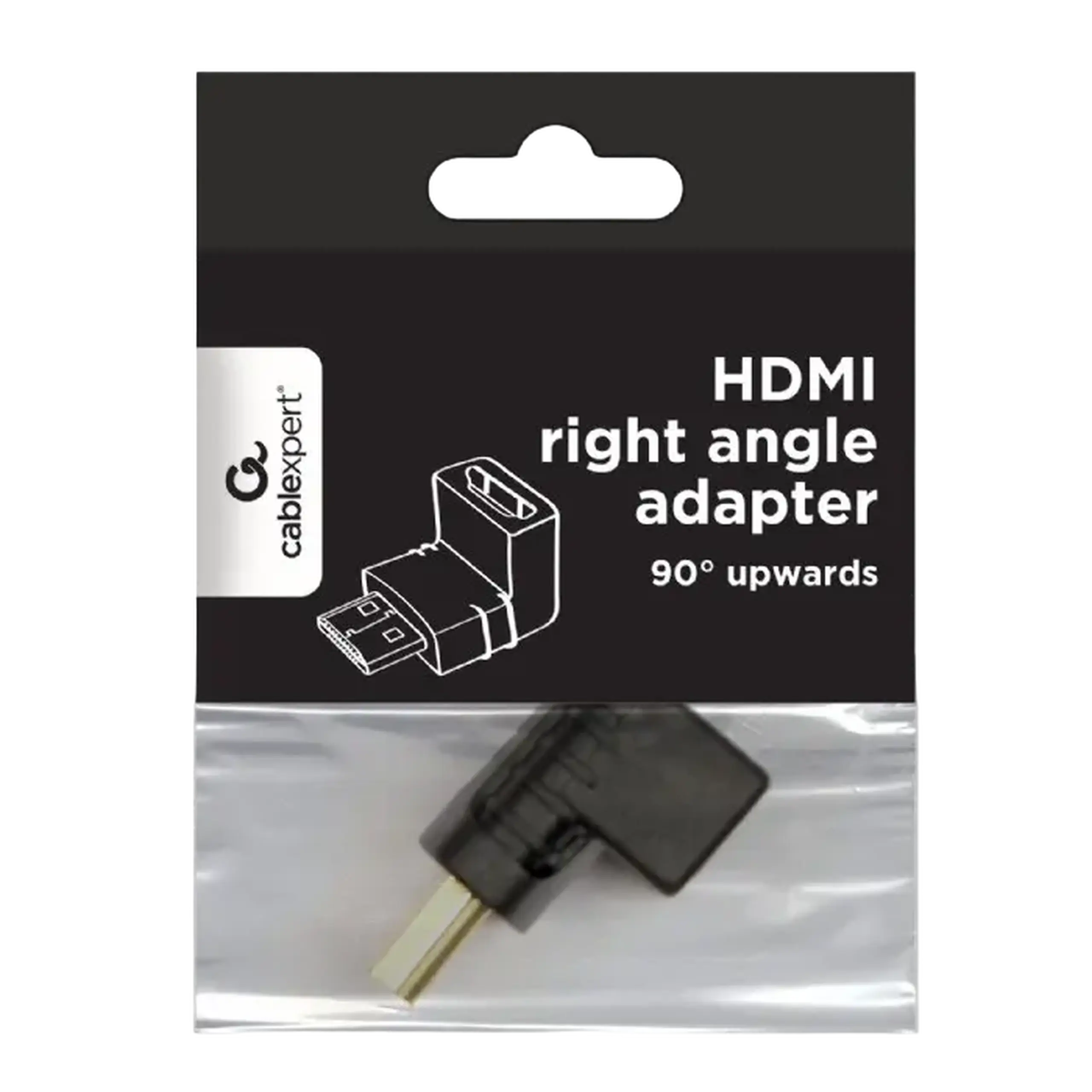 Adaptor Video Cablexpert A-HDMI90-FML, HDMI (M) - HDMI (F), Negru