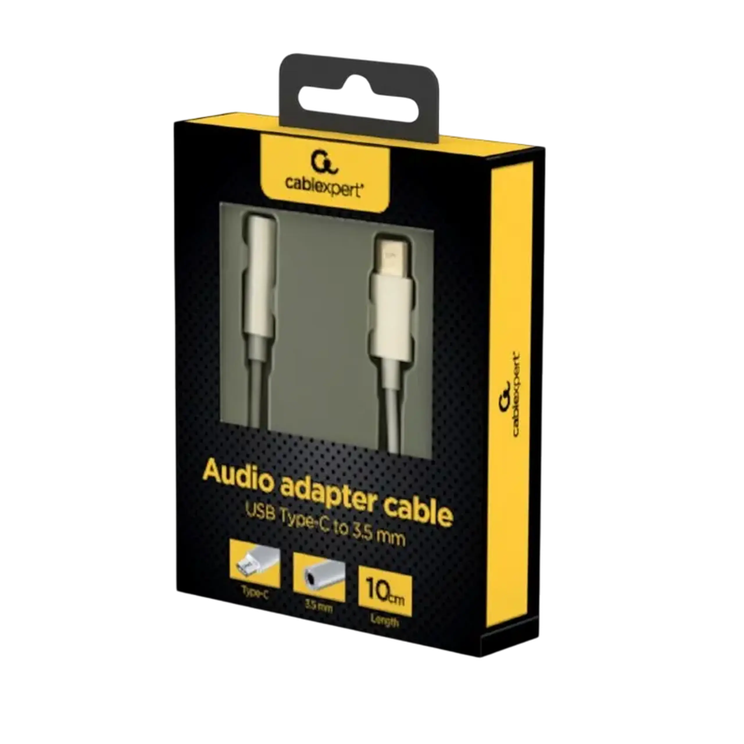 Audio Adaptor Cablexpert A-CM-3.5F-01, USB Type-C (M) - 3.5mm 4-pin (F), 0,01 m, Alb