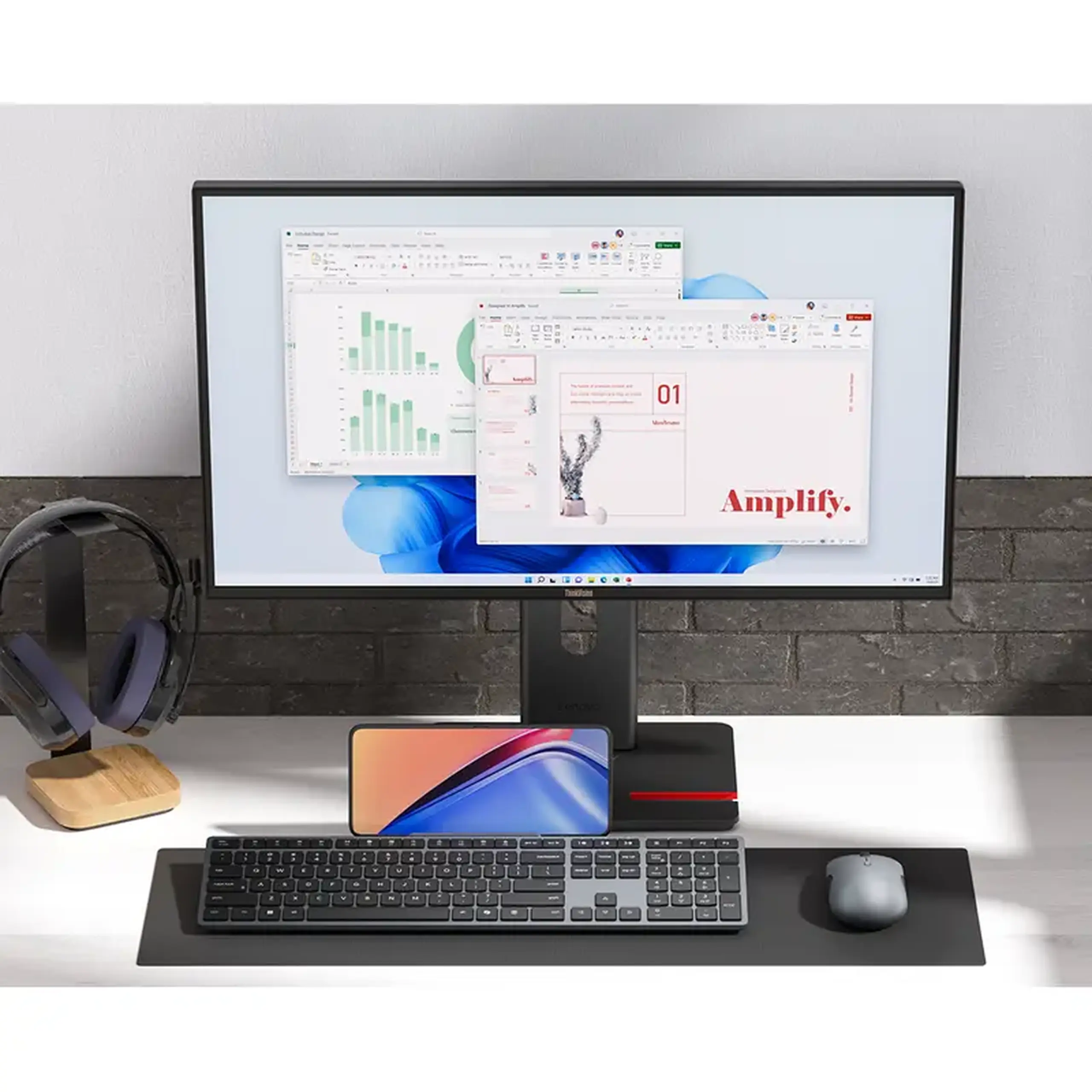 Set Tastatură + Mouse Lenovo 700, Fără fir, Luna Grey